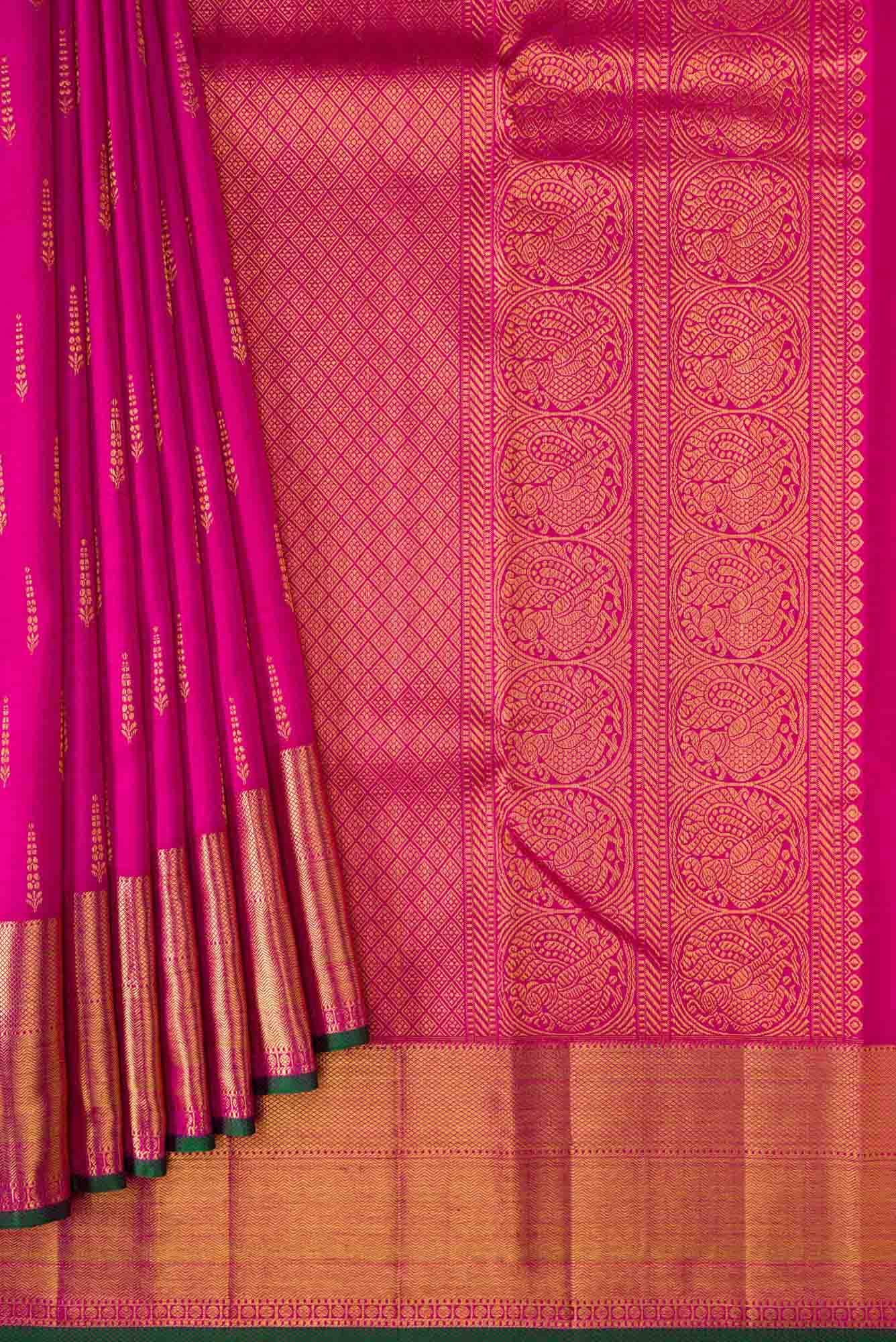 Pink Dual Tone Kanchipuram Silk Saree