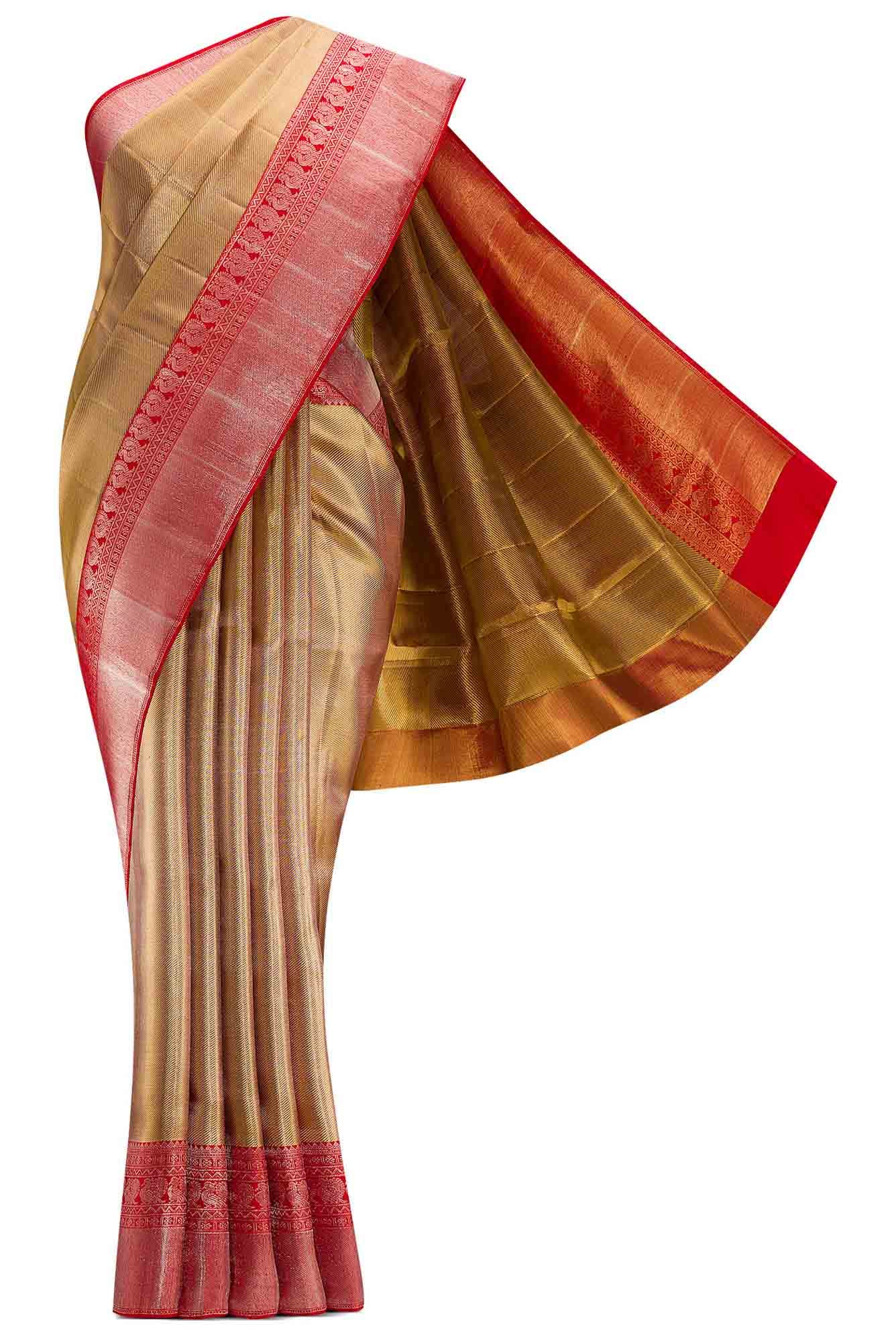 Gold Kanchipuram Tissue Silk Saree