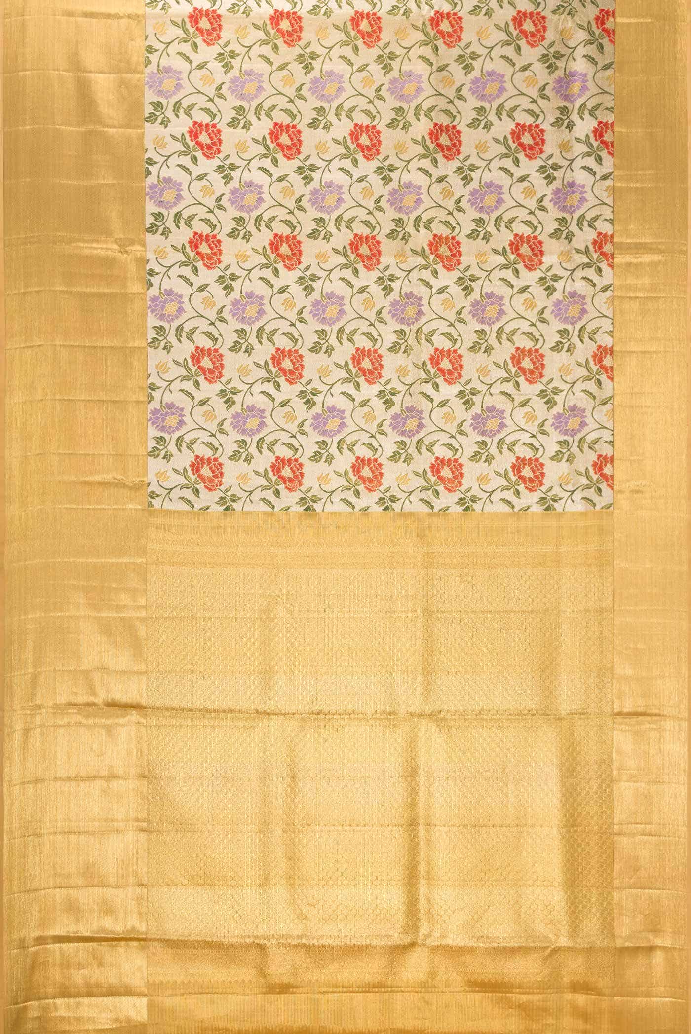 Gold Dual Tone Kanchipuram Tissue Silk Saree