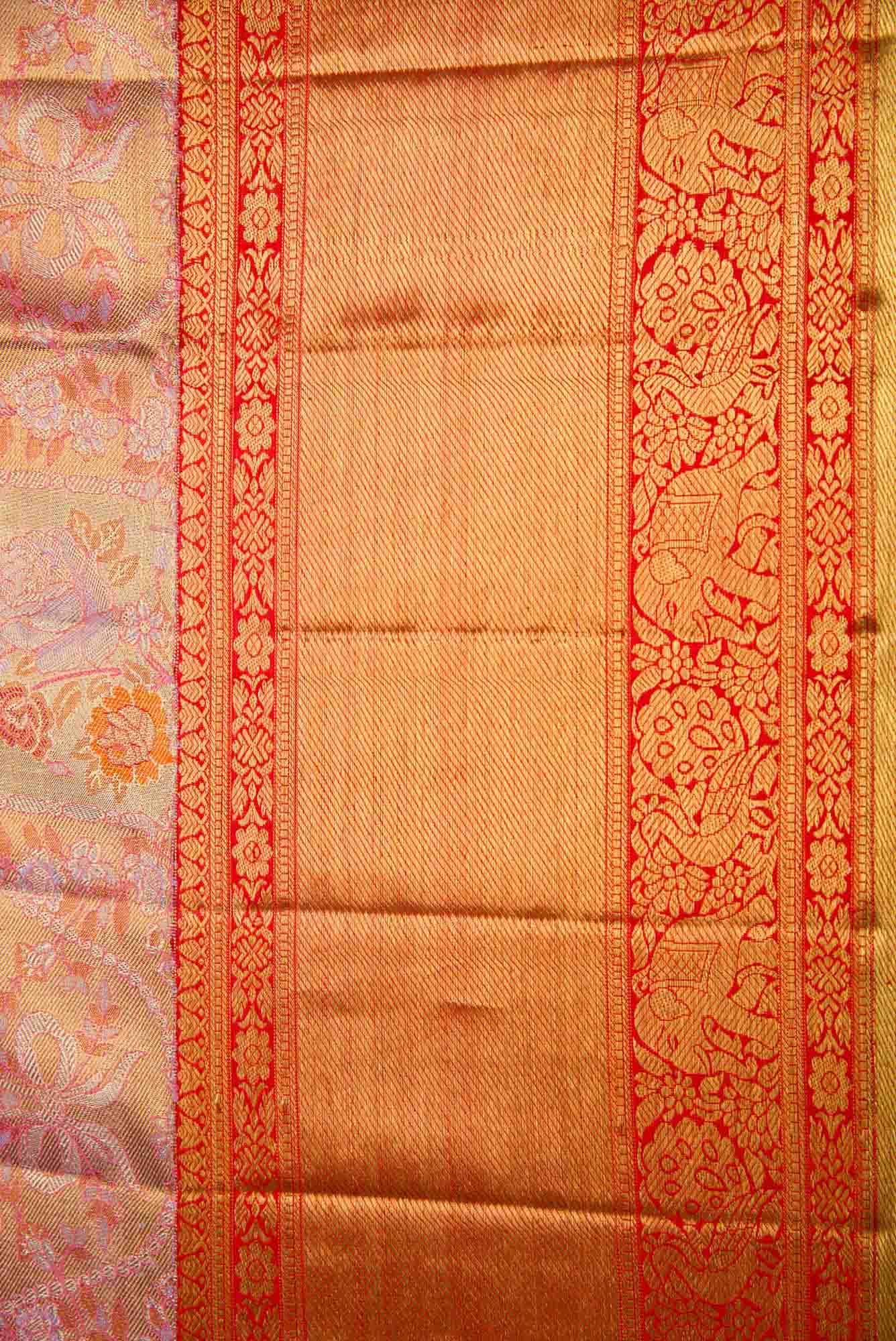 Pink Kanchipuram Tissue Silk Saree