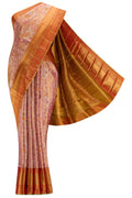 Pink Dual Tone Kanjivaram Tissue Silk Saree