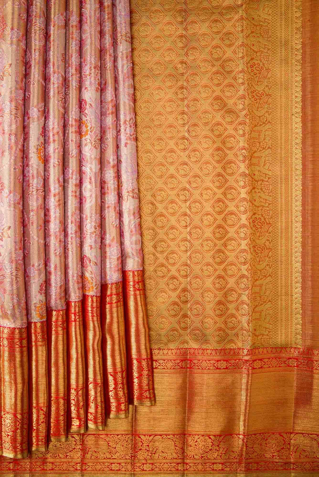 Pink Kanchipuram Tissue Silk Saree