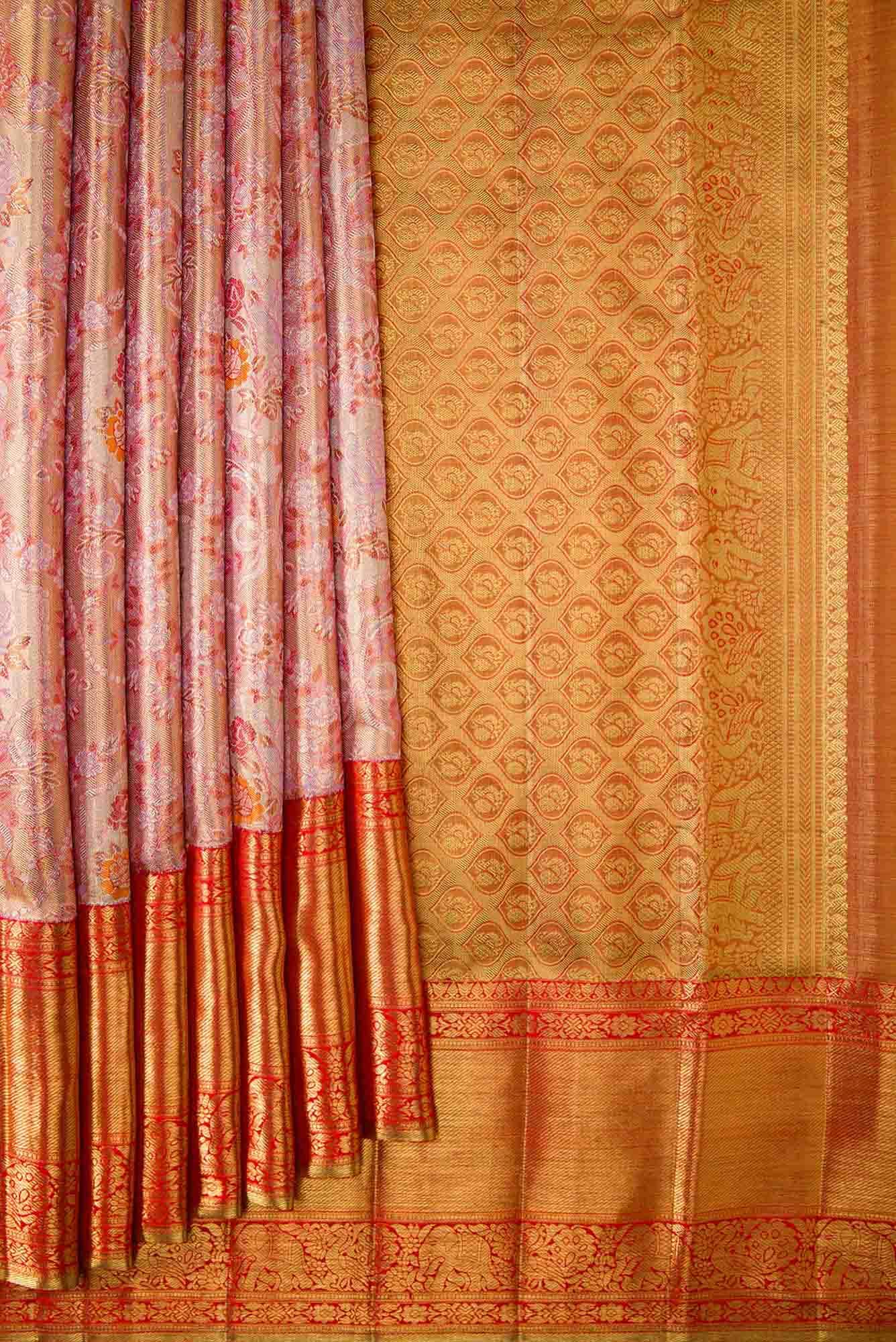 Pink Kanchipuram Tissue Silk Saree