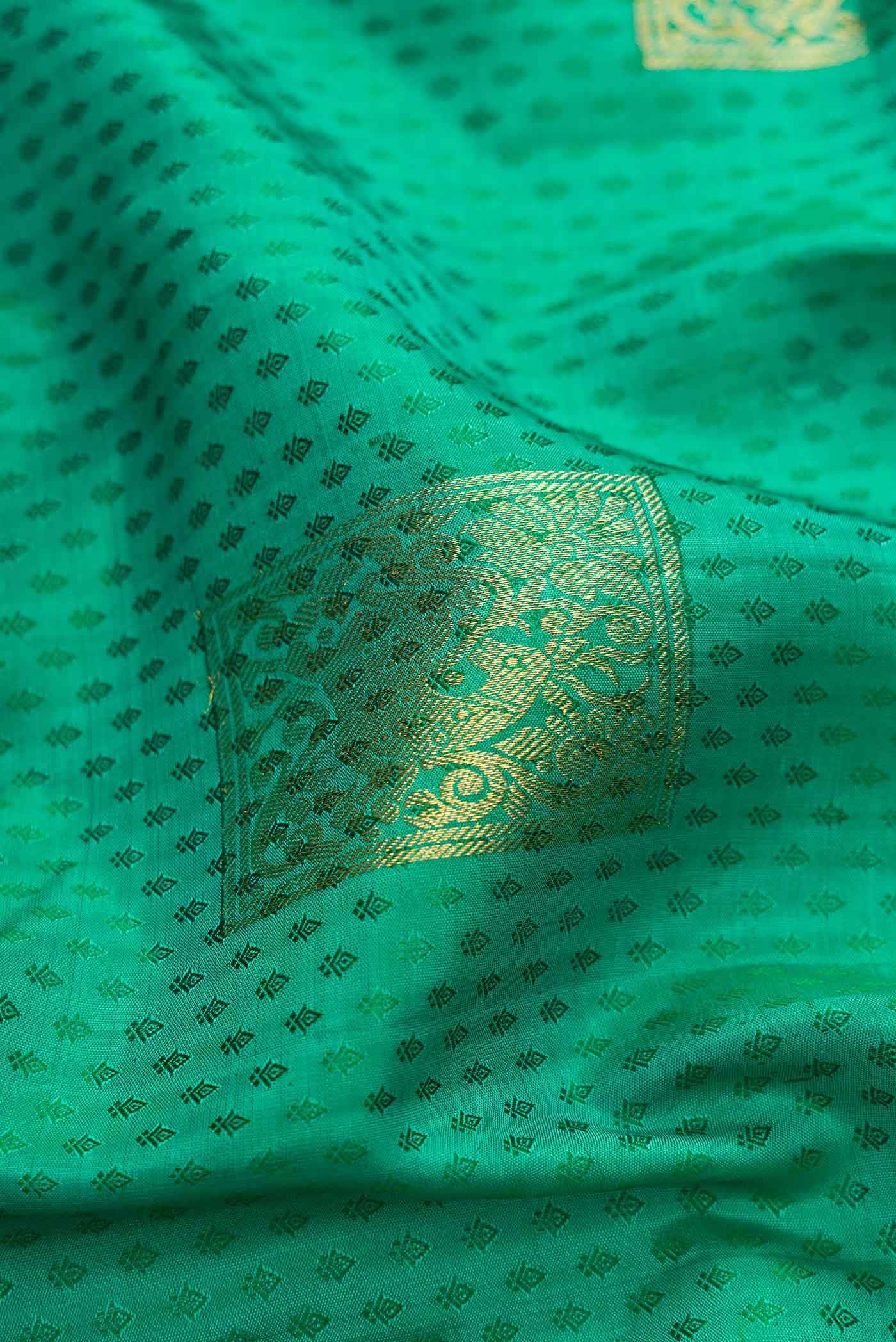 Pure Silk Pure Zari Green Kanchipuram Saree