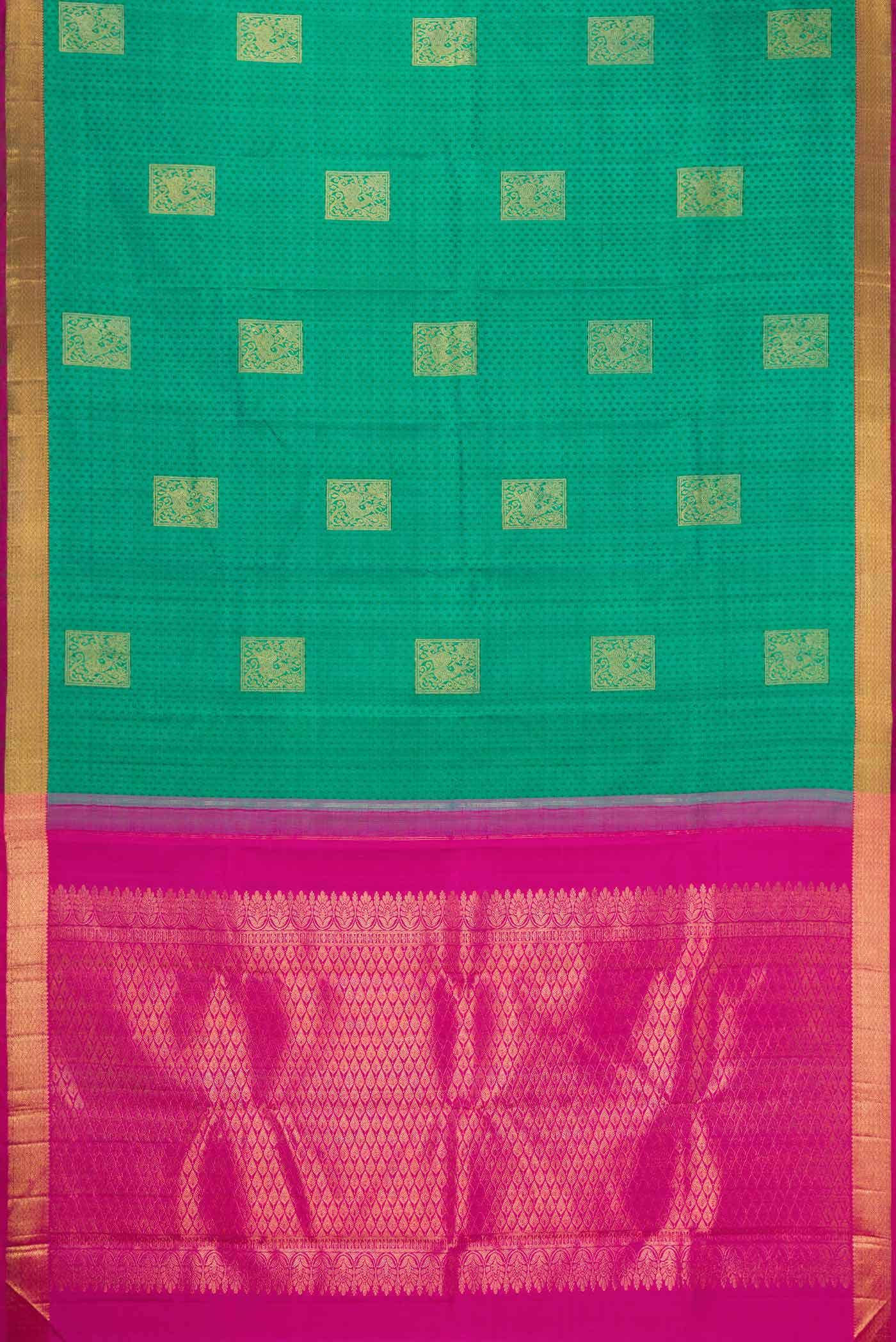 Pure Silk Pure Zari Green Kanchipuram Saree