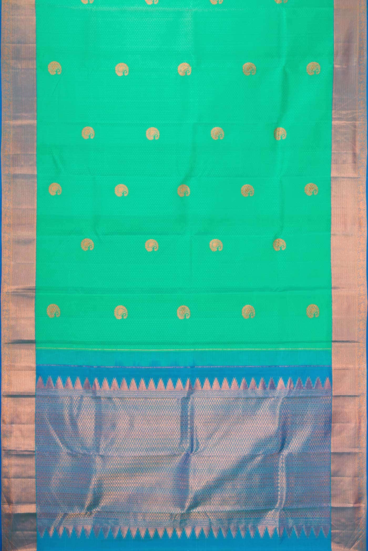 Sea Green Kanchipuram Silk Saree