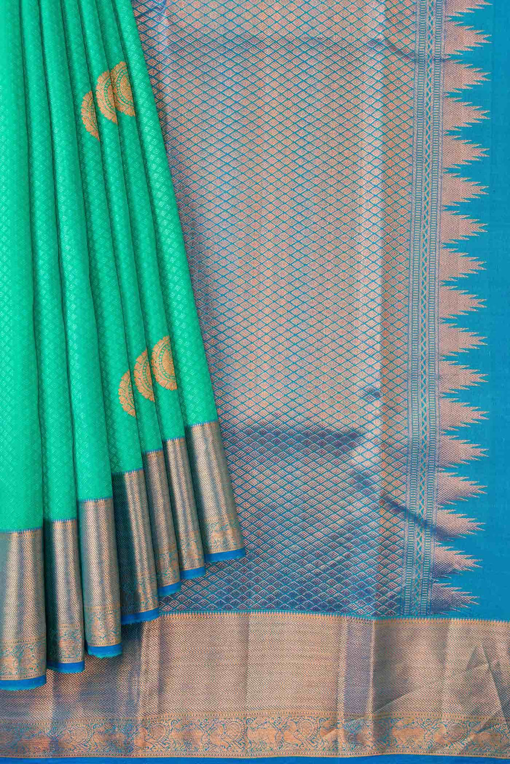 Sea Green Kanchipuram Silk Saree