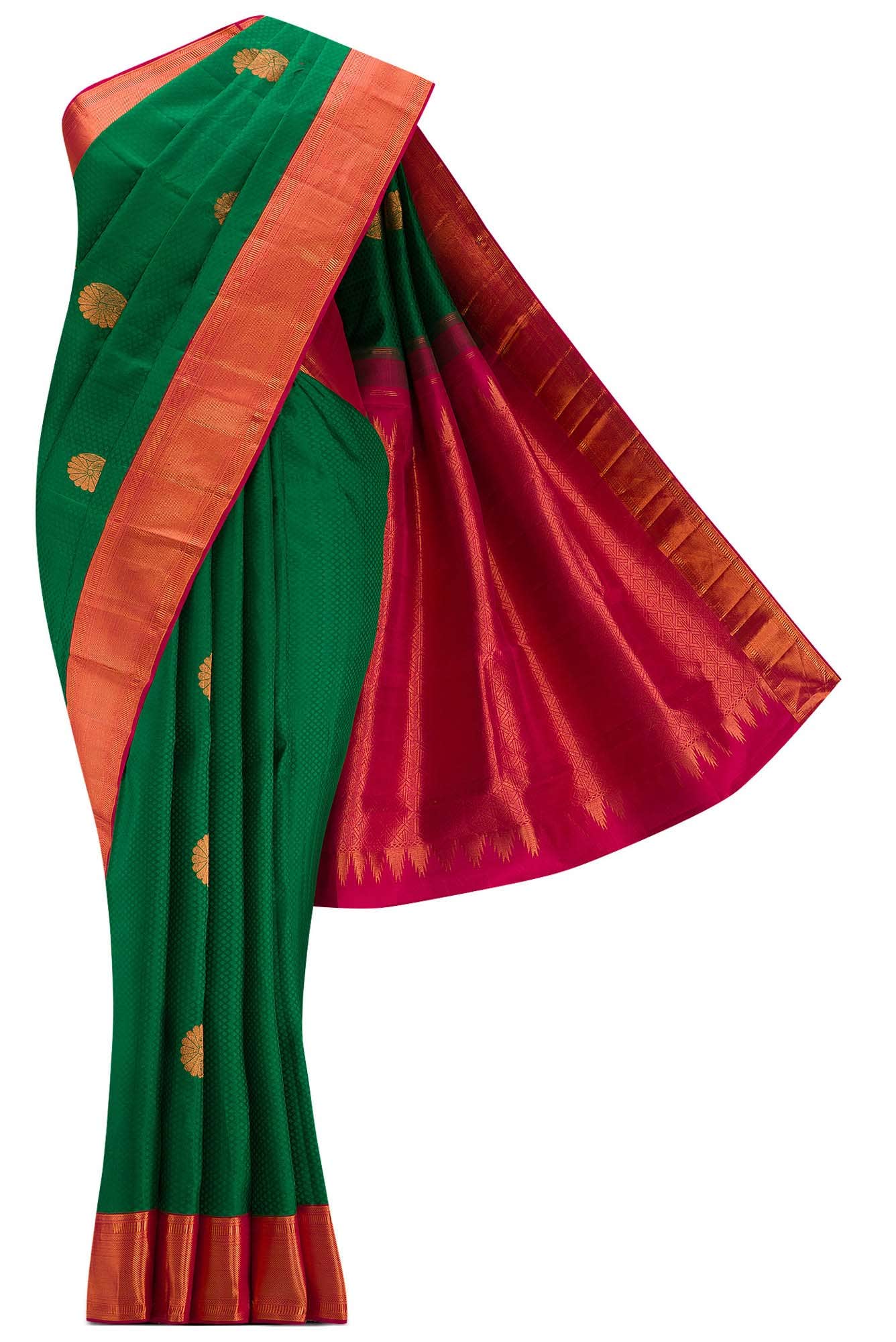 Green Dual Tone Kanchipuram Silk Saree