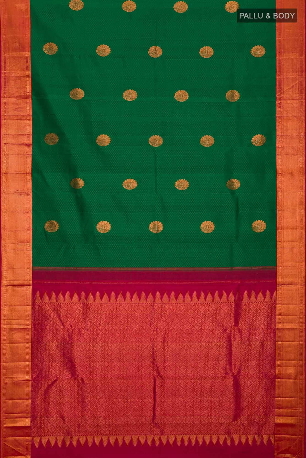 Green Dual Tone Kanchipuram Silk Saree