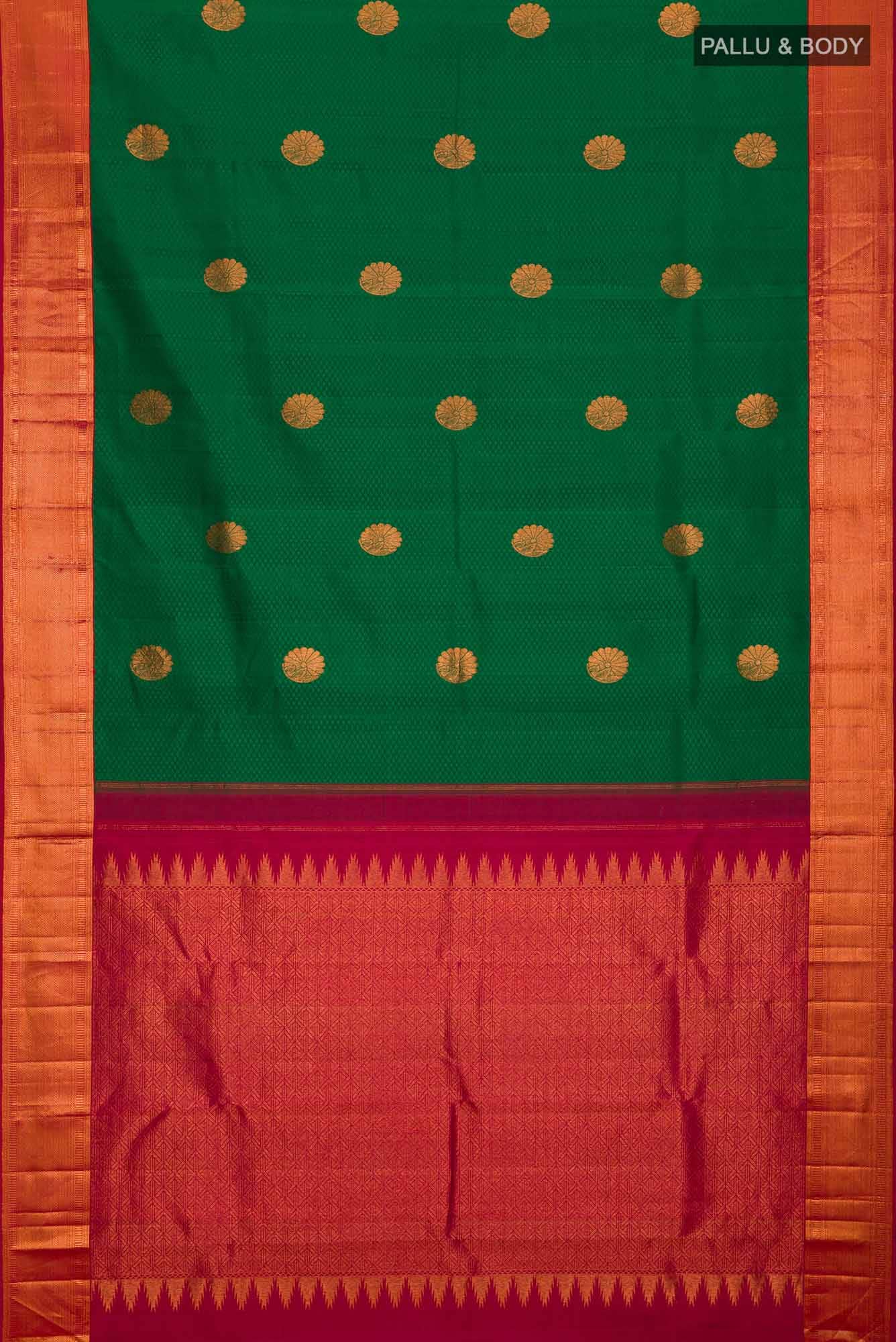 Green Dual Tone Kanchipuram Silk Saree