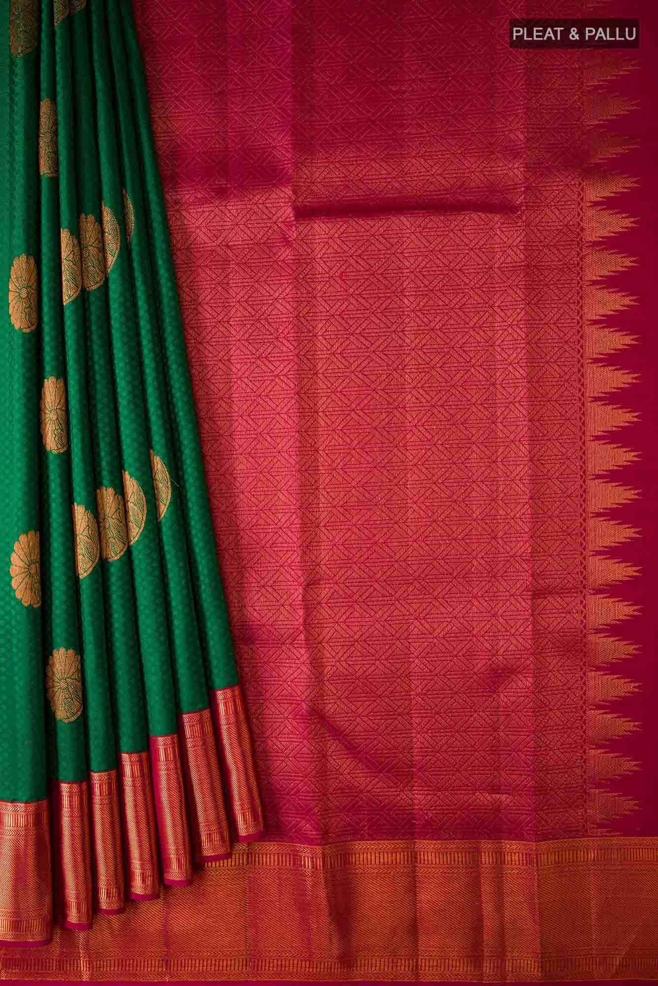 Green Dual Tone Kanchipuram Silk Saree