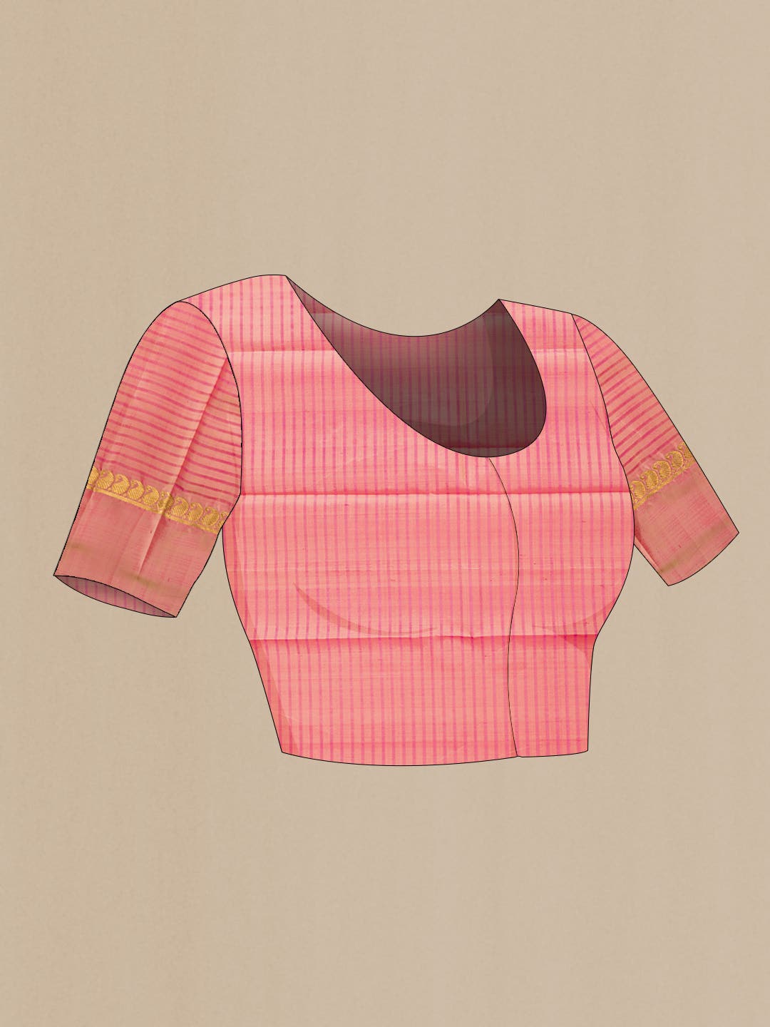 Pink Dual Tone Kanchipuram Silk Saree