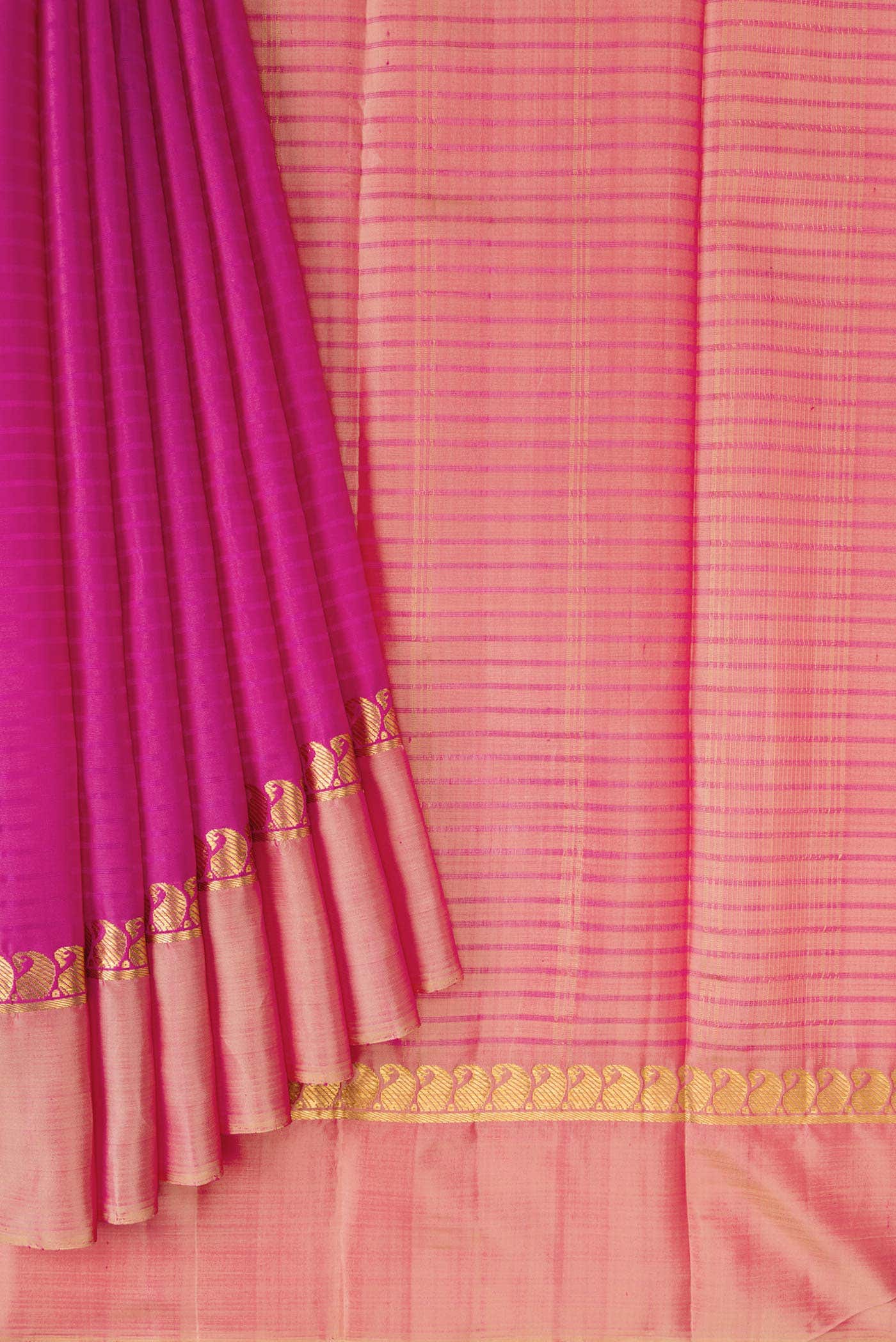 Pink Dual Tone Kanchipuram Silk Saree