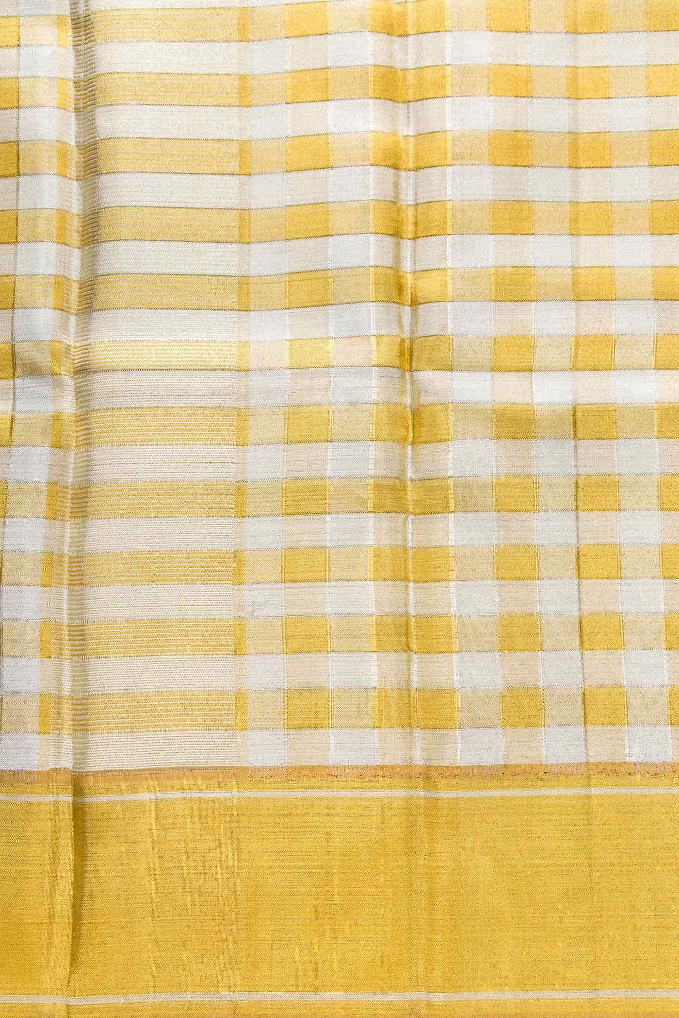 Gold Silk Dhoti With Angavastram (9X 5) Muzham