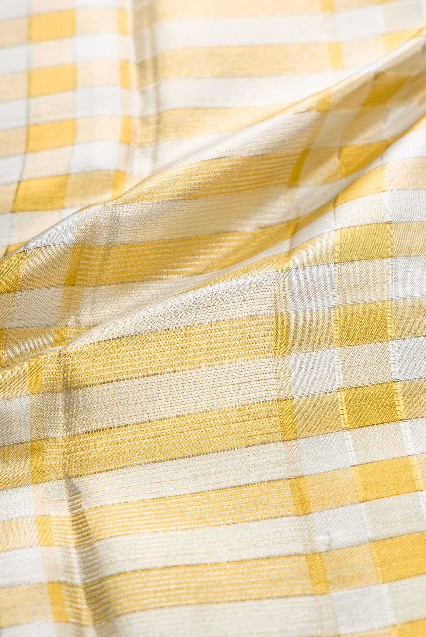 Gold Silk Dhoti With Angavastram (9X 5) Muzham