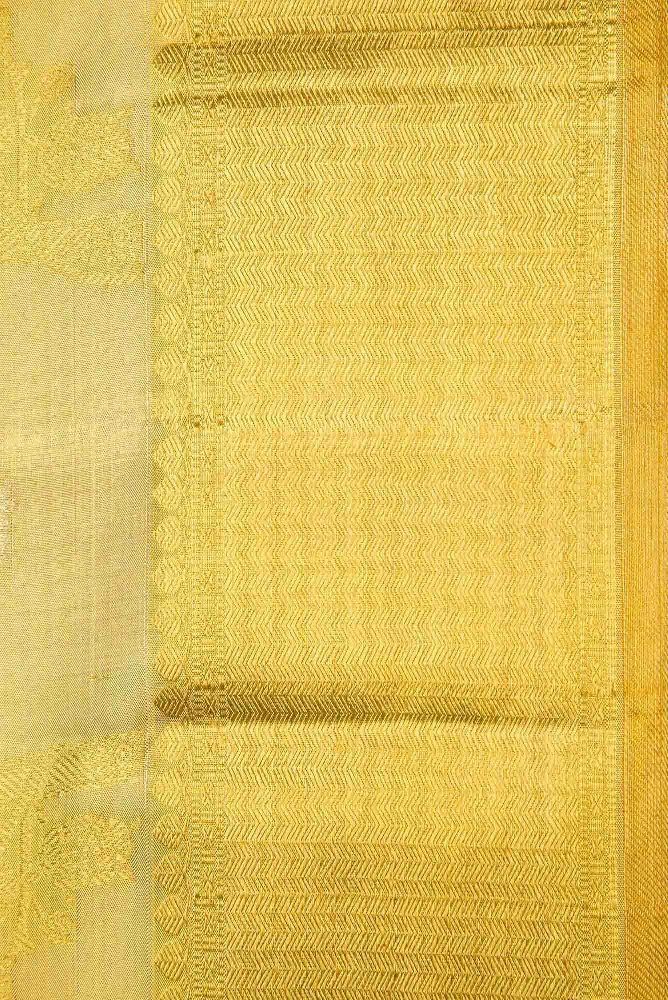 Pure Silk Pure Zari Gold Dual Tone Kanchipuram Tissue Saree