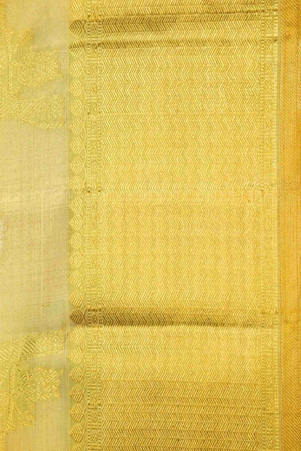 Pure Silk Pure Zari Gold Dual Tone Kanchipuram Tissue Saree