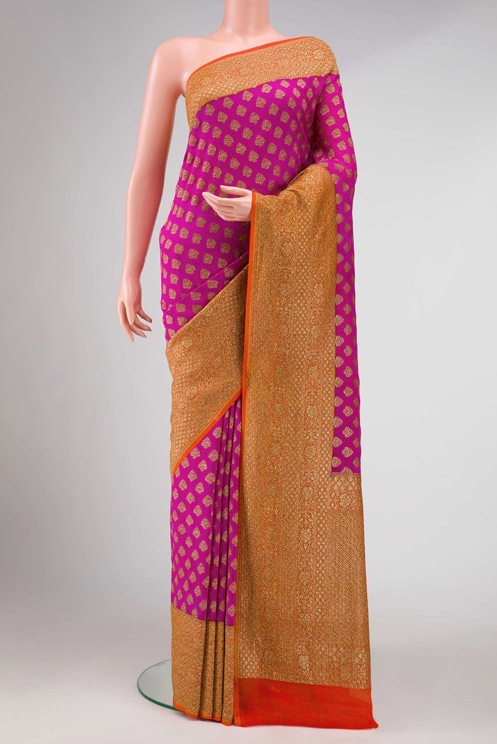 Pink Dual Tone Banarasi Georgette Saree