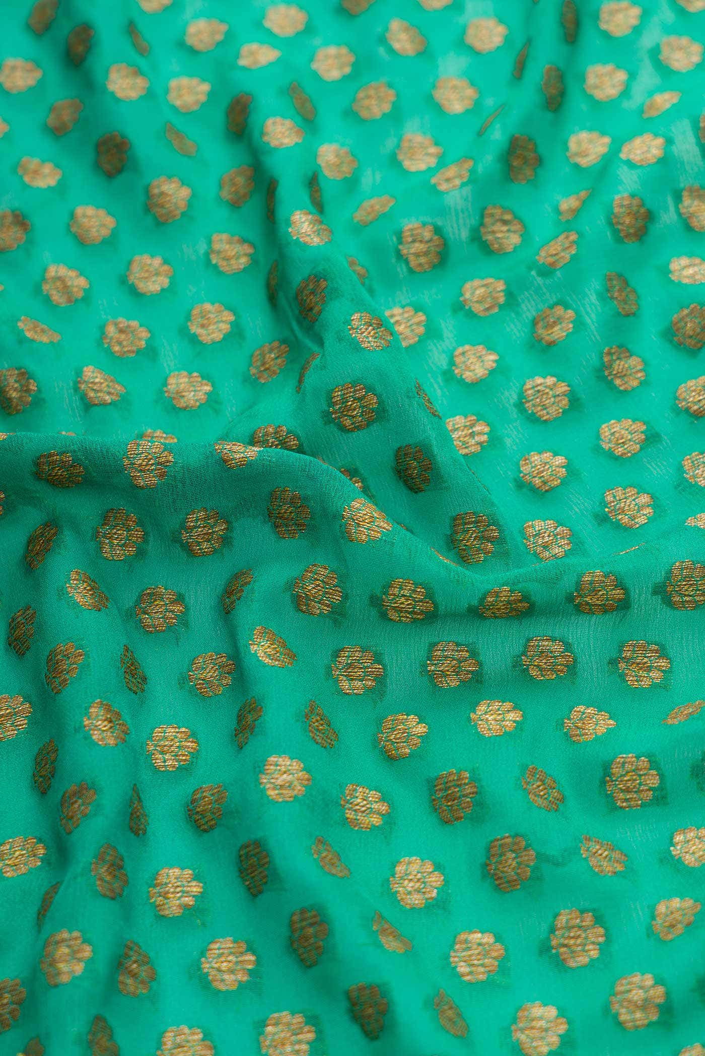 Green Dual Tone Mysore Georgette Saree
