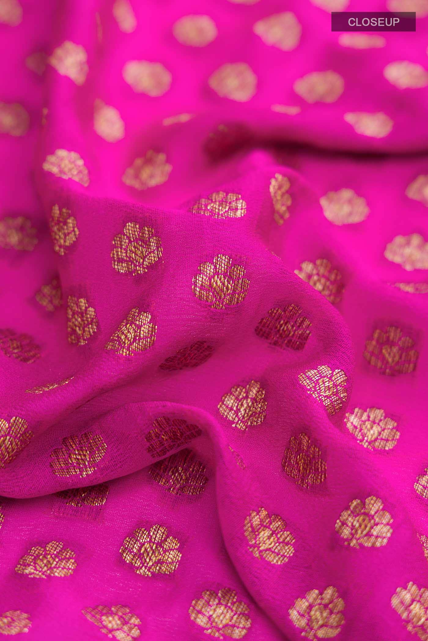 Pink Georgette Saree
