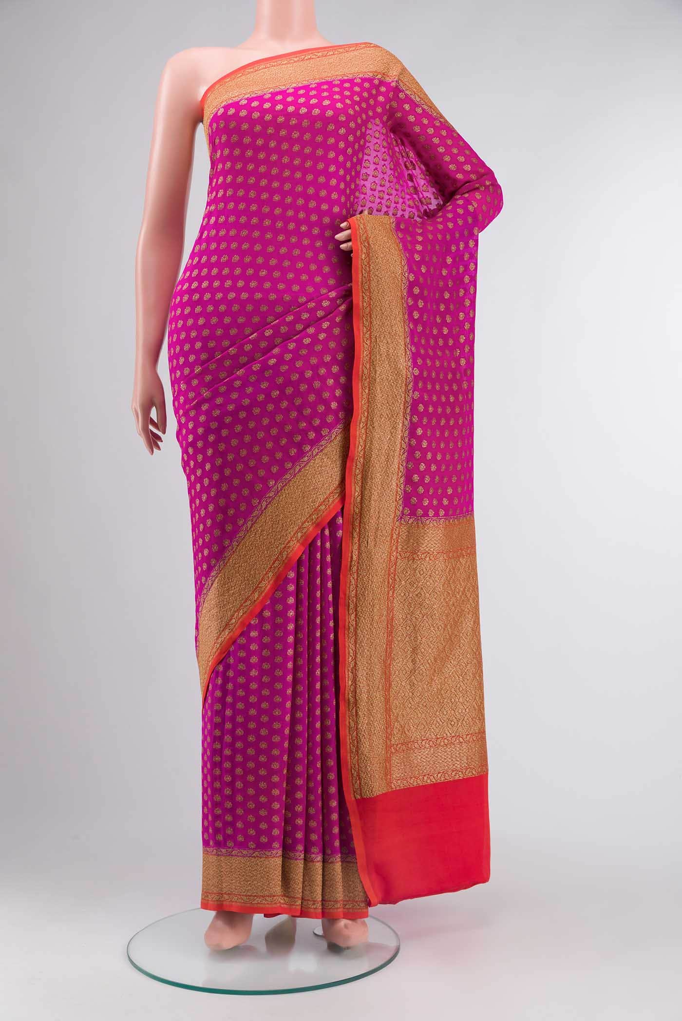Pink Georgette Saree