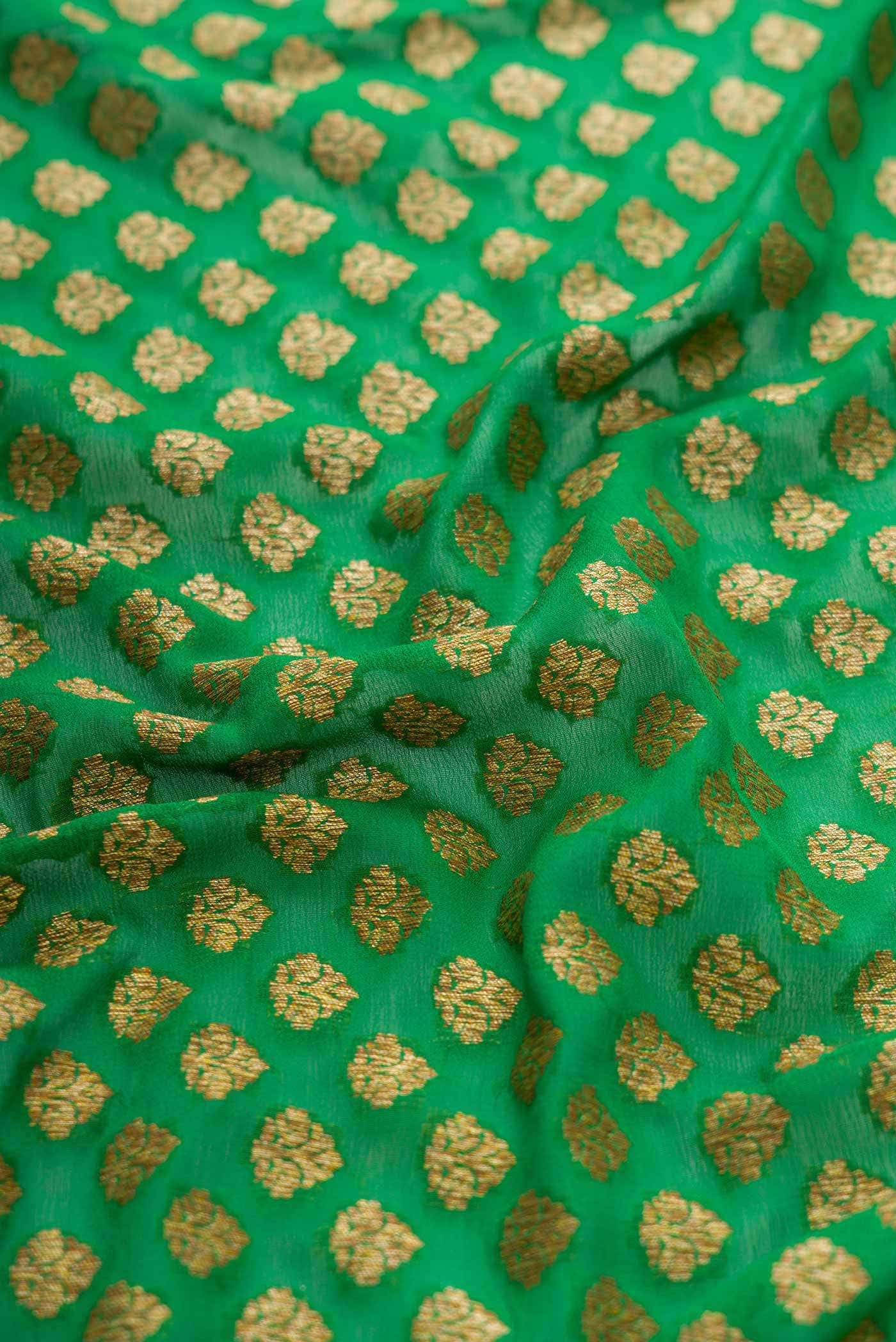 Green Dual Tone Mysore Georgette Saree