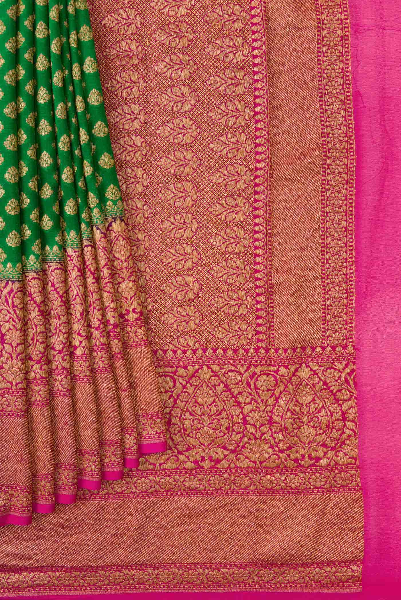 Green Dual Tone Mysore Georgette Saree