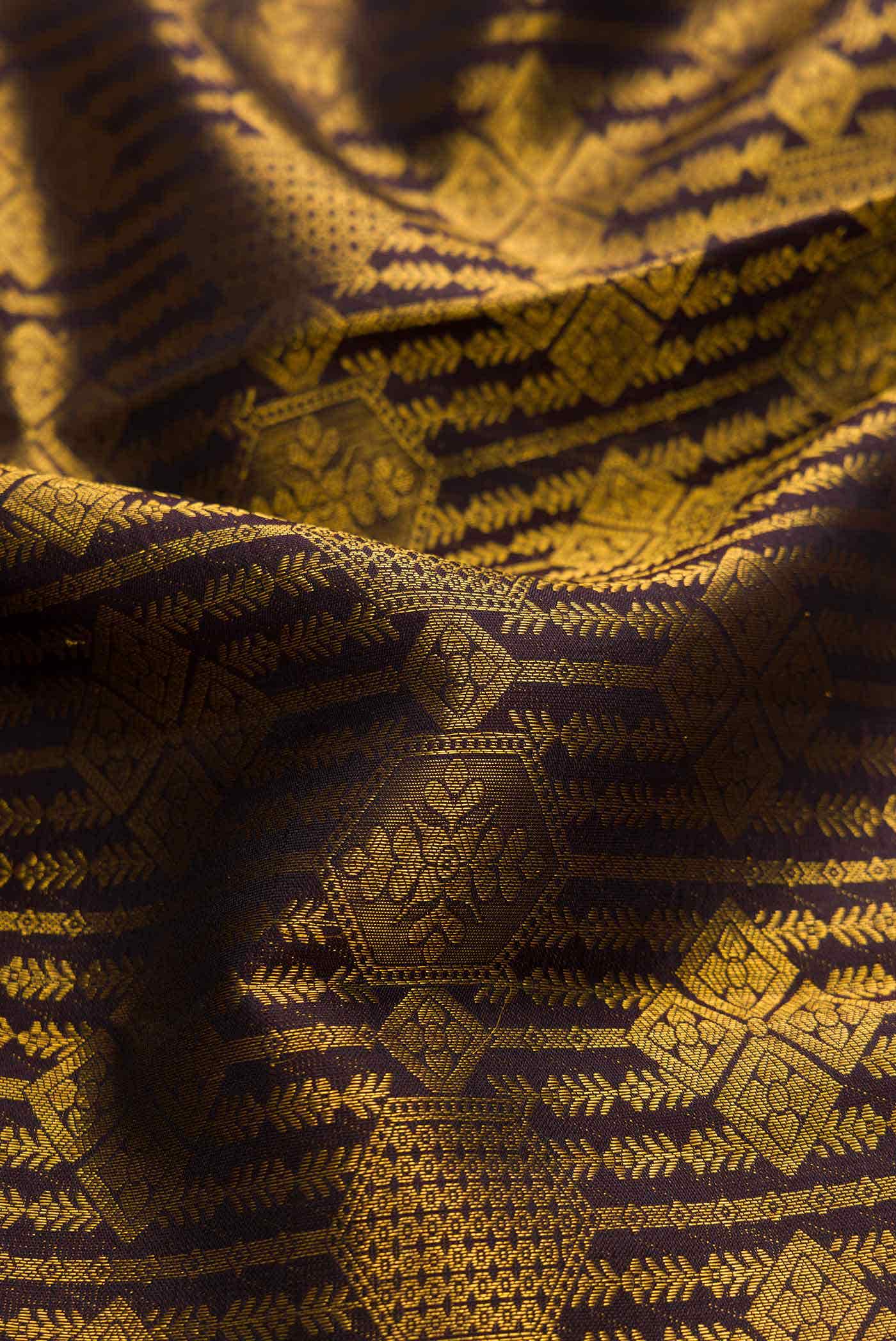 Coffee Brown Dual Tone Kanchipuram Silk Saree