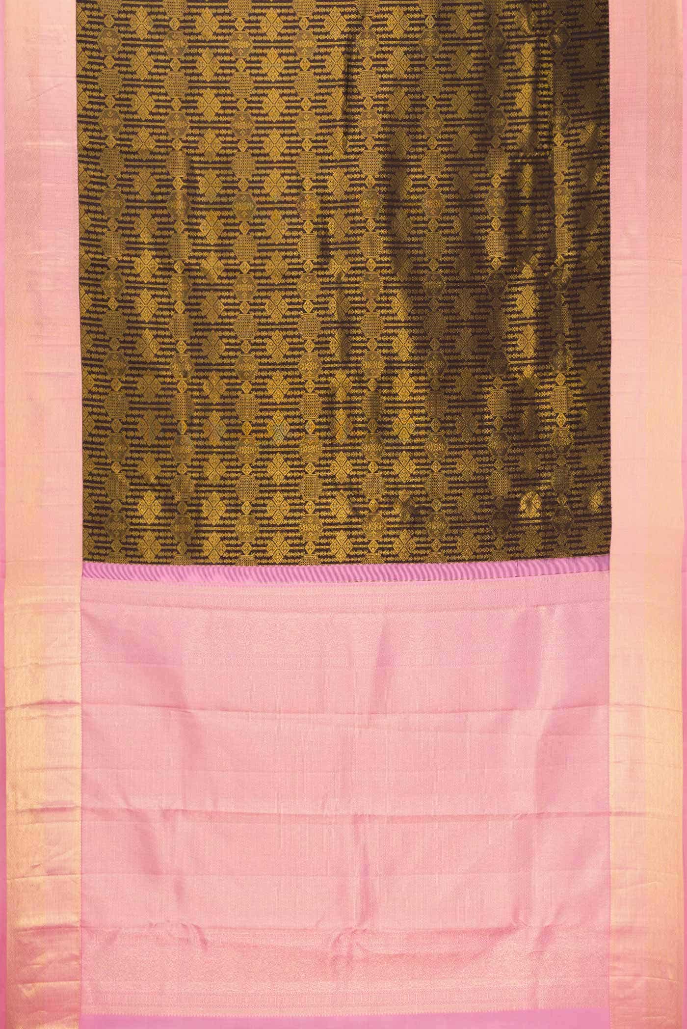 Coffee Brown Dual Tone Kanjivaram Silk Saree