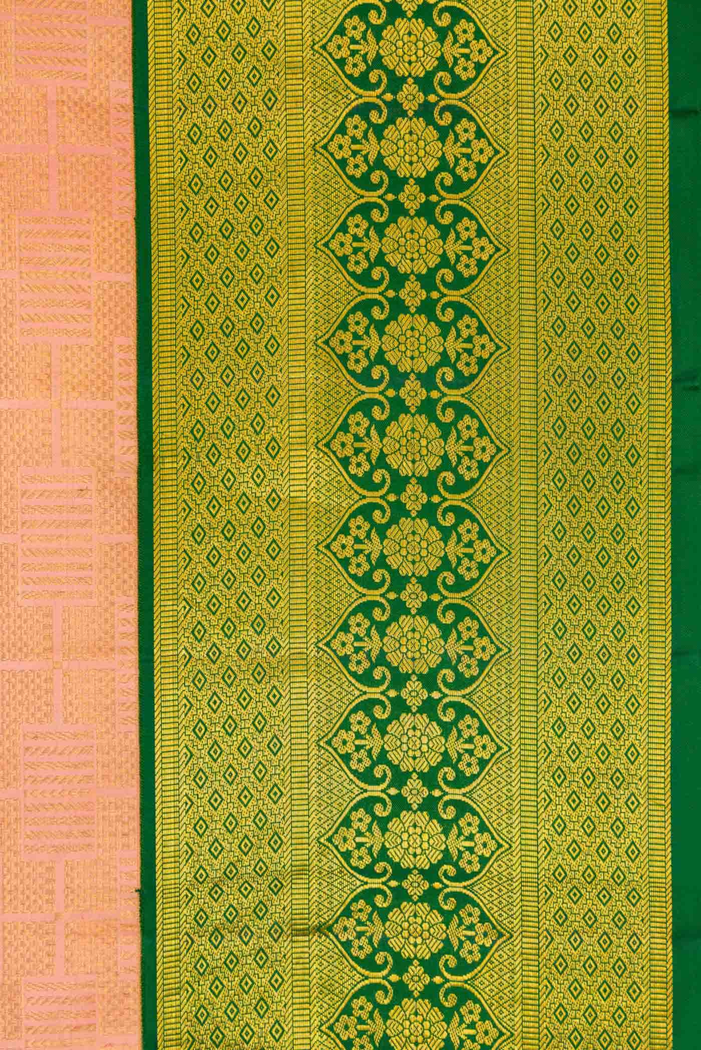 Peach Dual Tone Kanchipuram Silk Saree