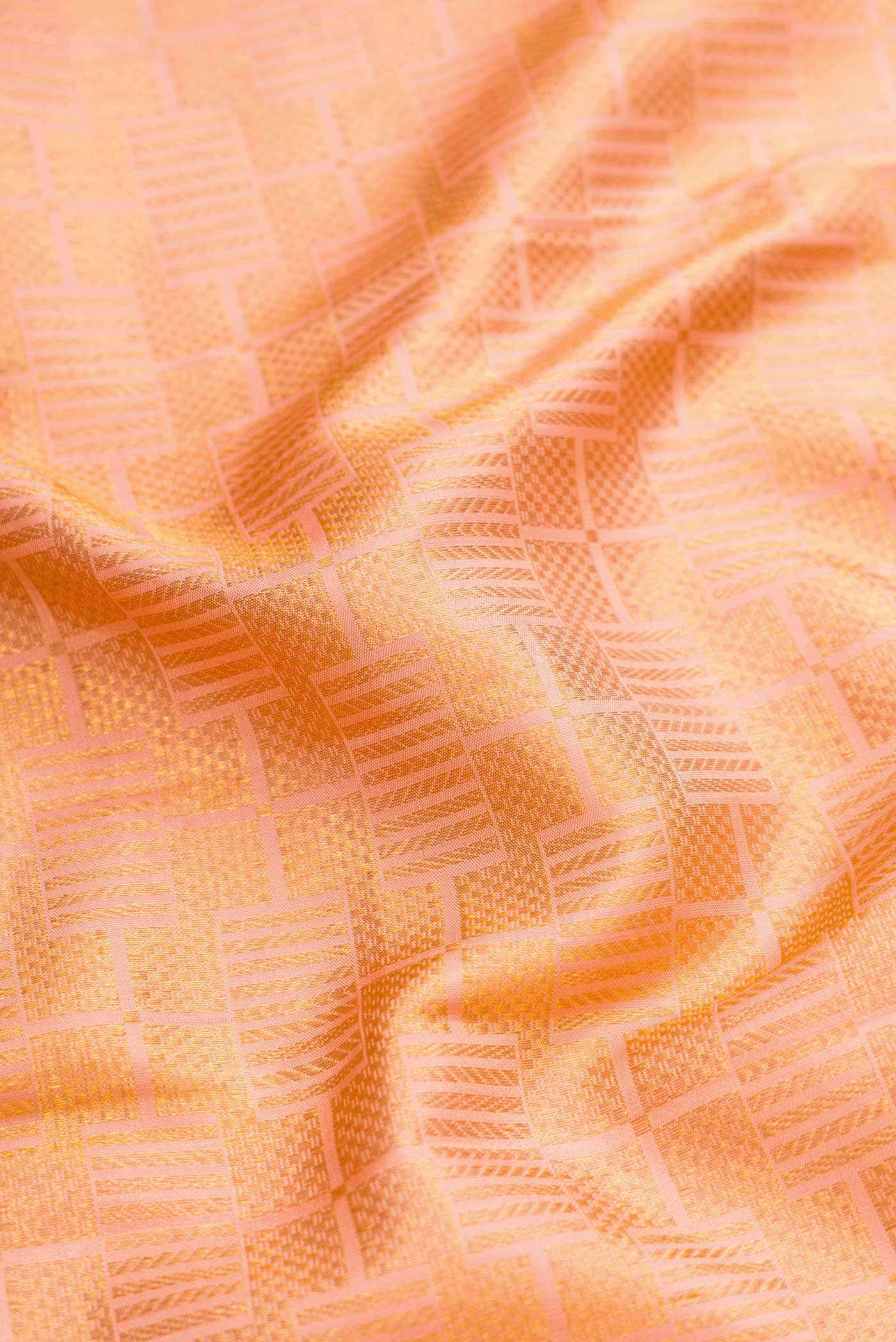 Peach Dual Tone Kanchipuram Silk Saree