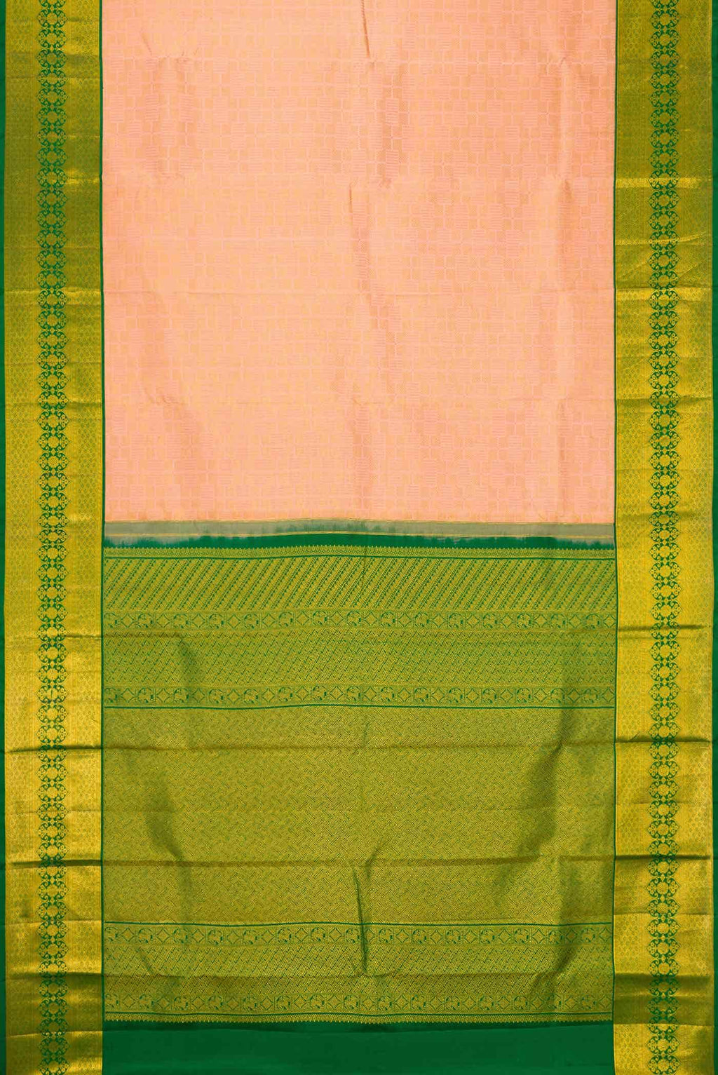 Peach Dual Tone Kanchipuram Silk Saree