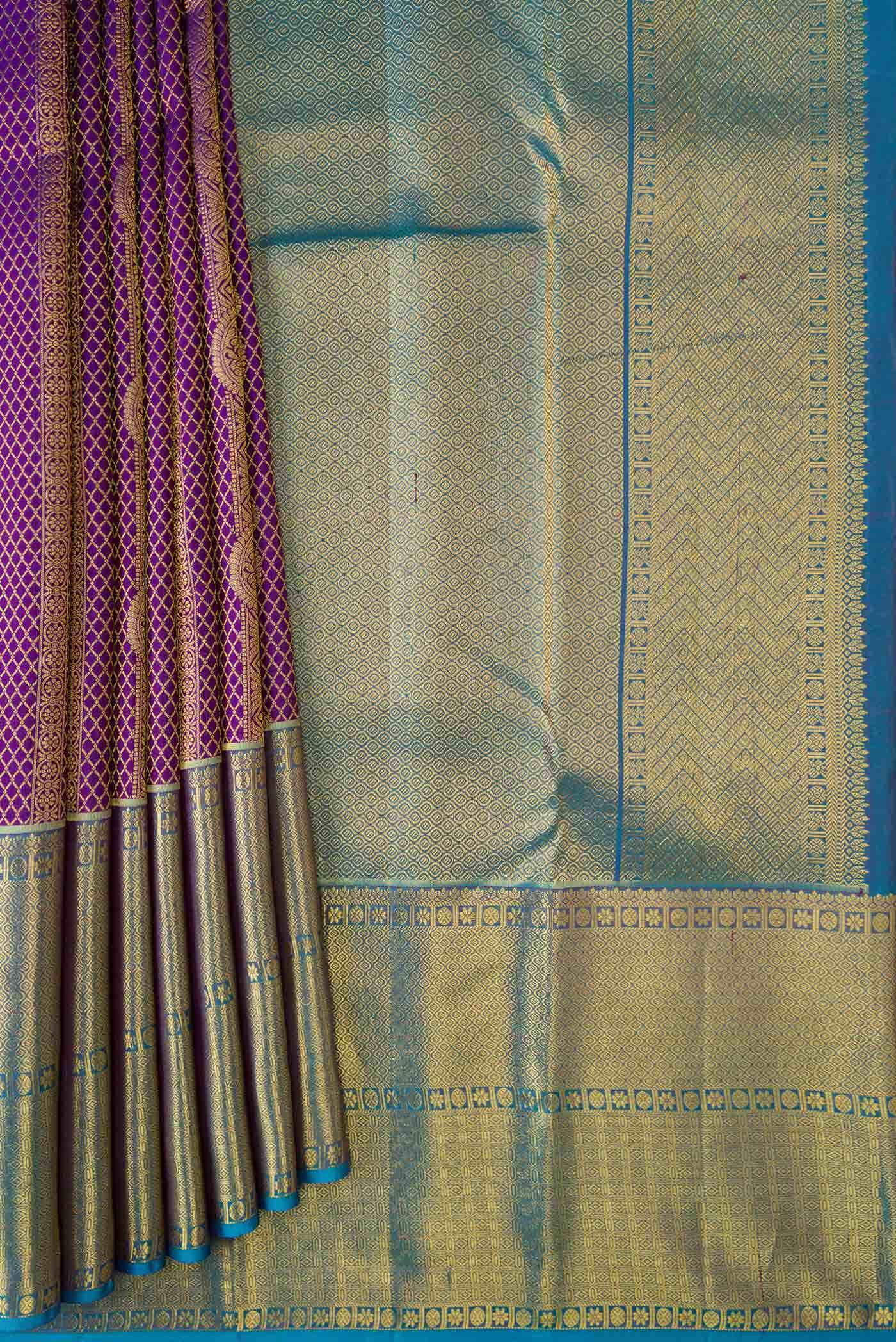 Violet Dual Tone Kanchipuram Silk Saree