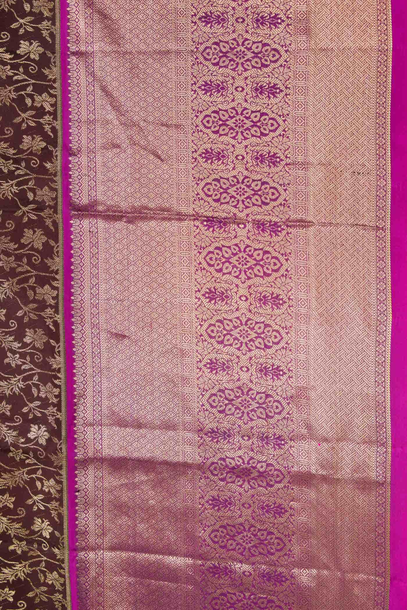 Brown Dual Tone Kanchipuram Silk Saree