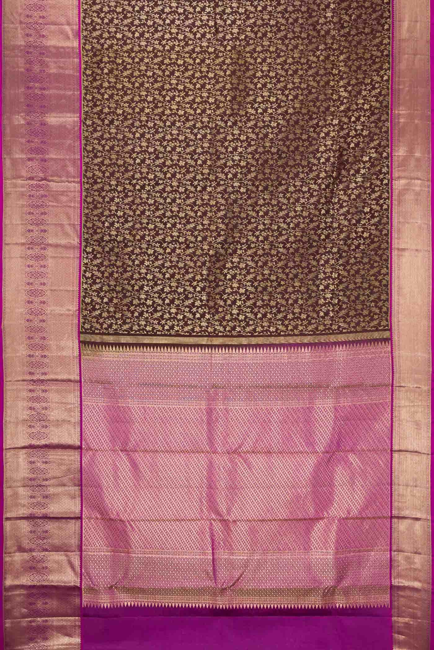 Brown Dual Tone Kanchipuram Silk Saree