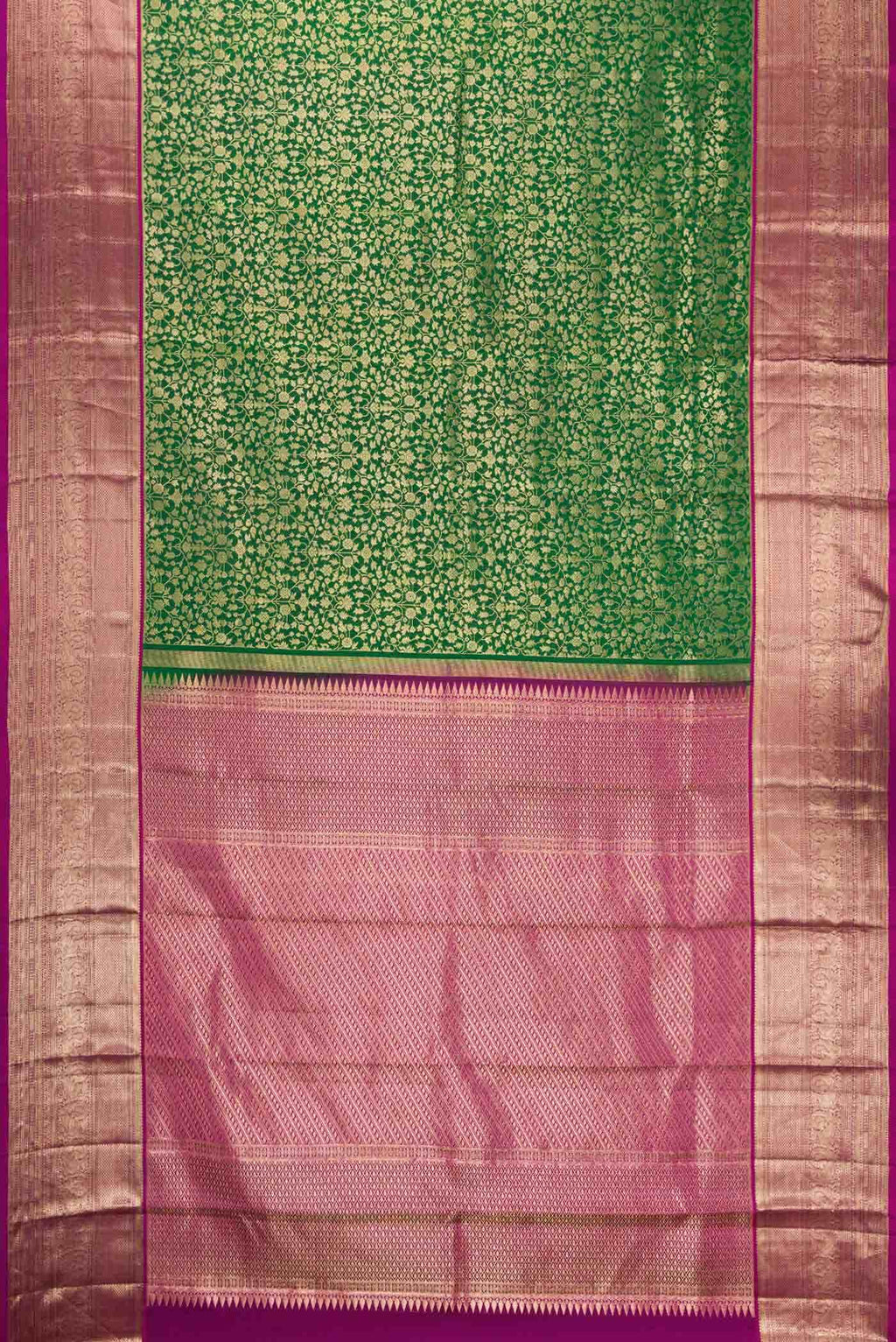 Green Dual Tone Kanchipuram Silk Saree