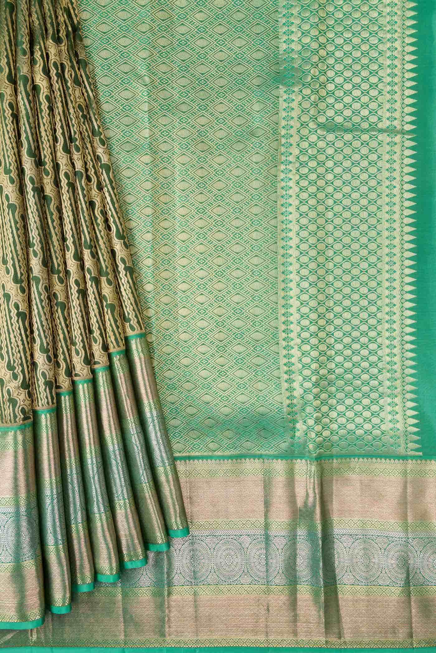 Green Dual Tone Kanchipuram Silk Saree