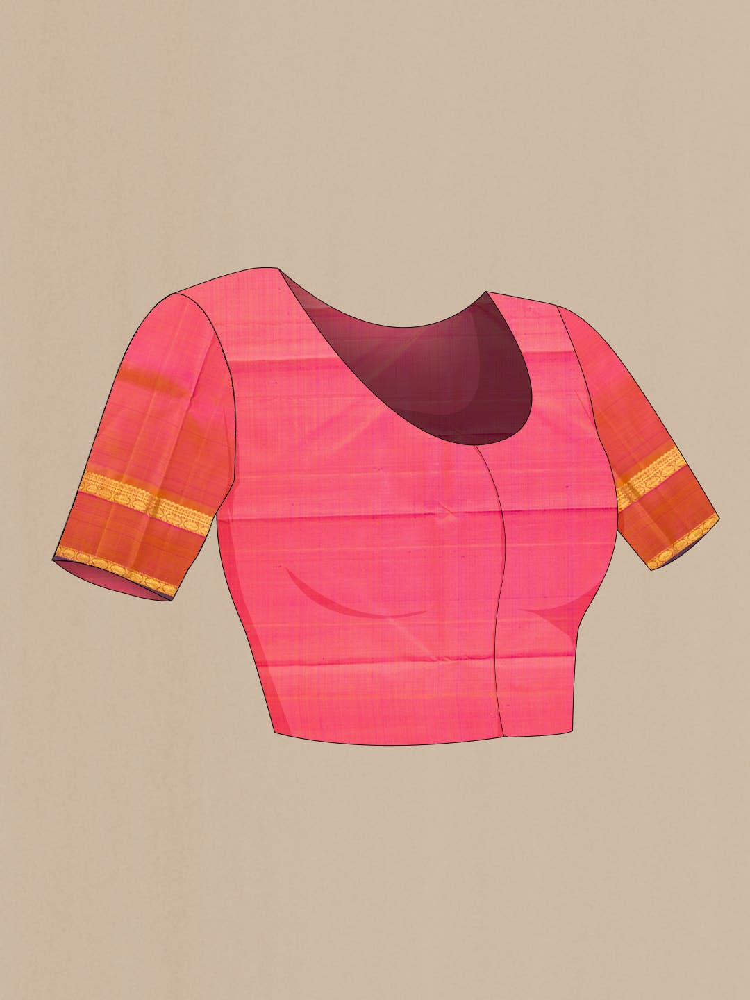 Pure Silk Pure Zari Pink Dual Tone Kanchipuram Saree