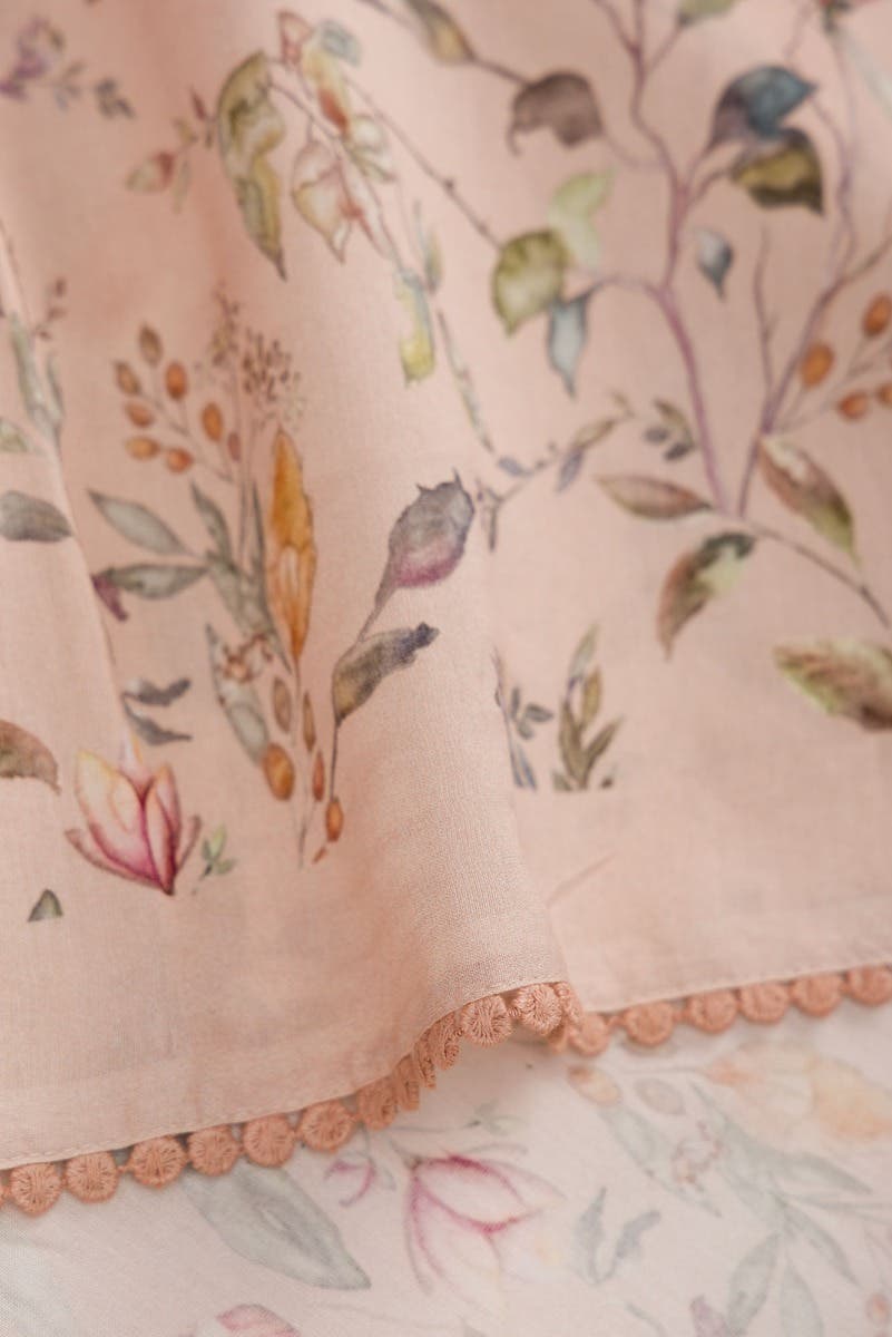Peach Dual Tone Organza Silk Saree