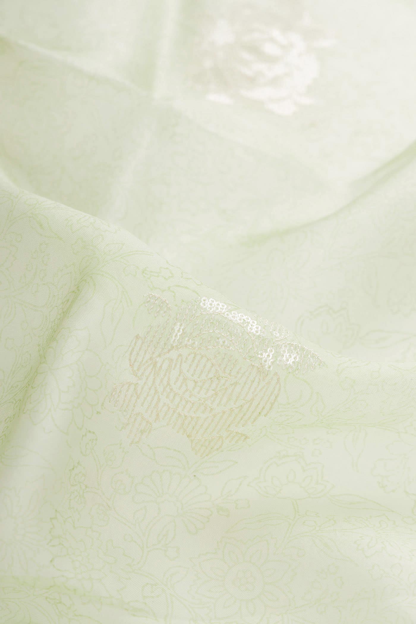 Pista Green Organza Silk Saree