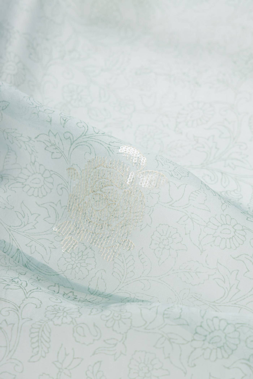 Light Blue Organza Silk Saree