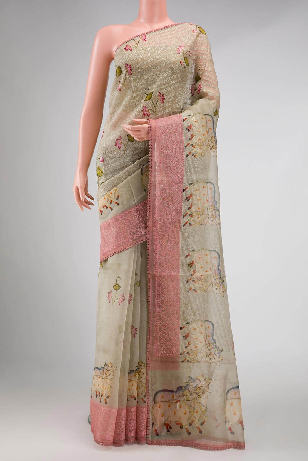 Green Organza Silk Saree