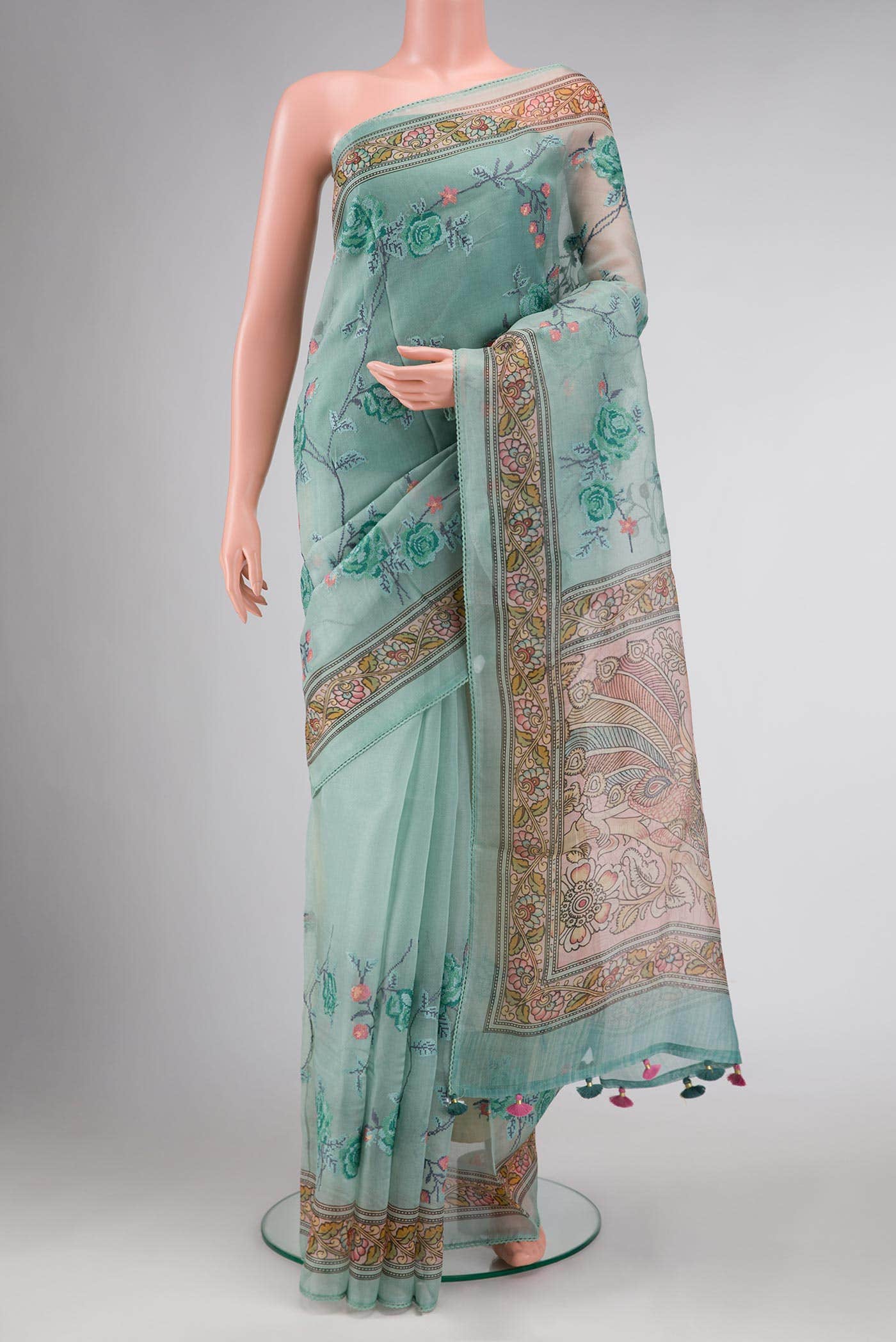 Green Organza Silk Saree