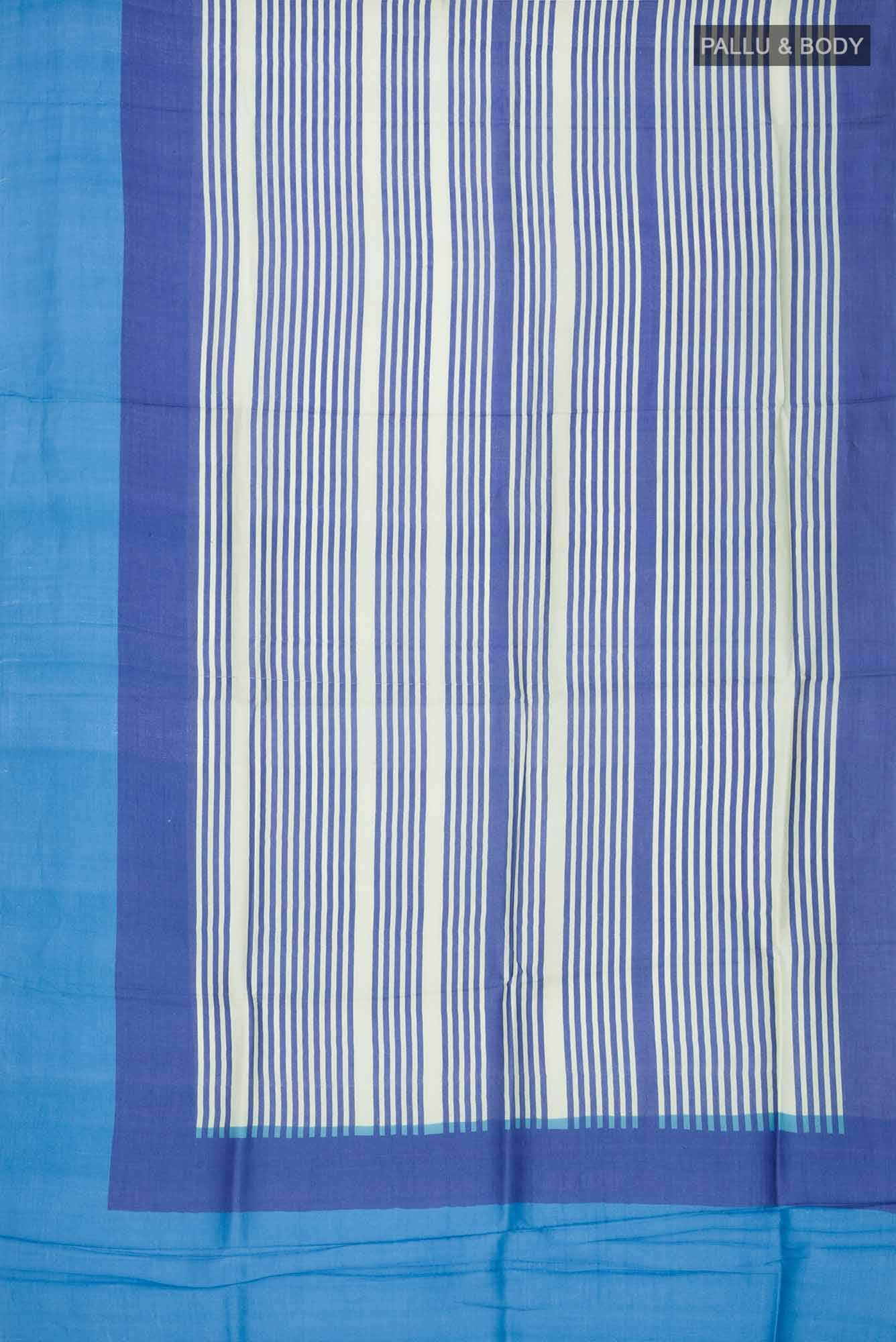 Blue Tussar Silk Saree