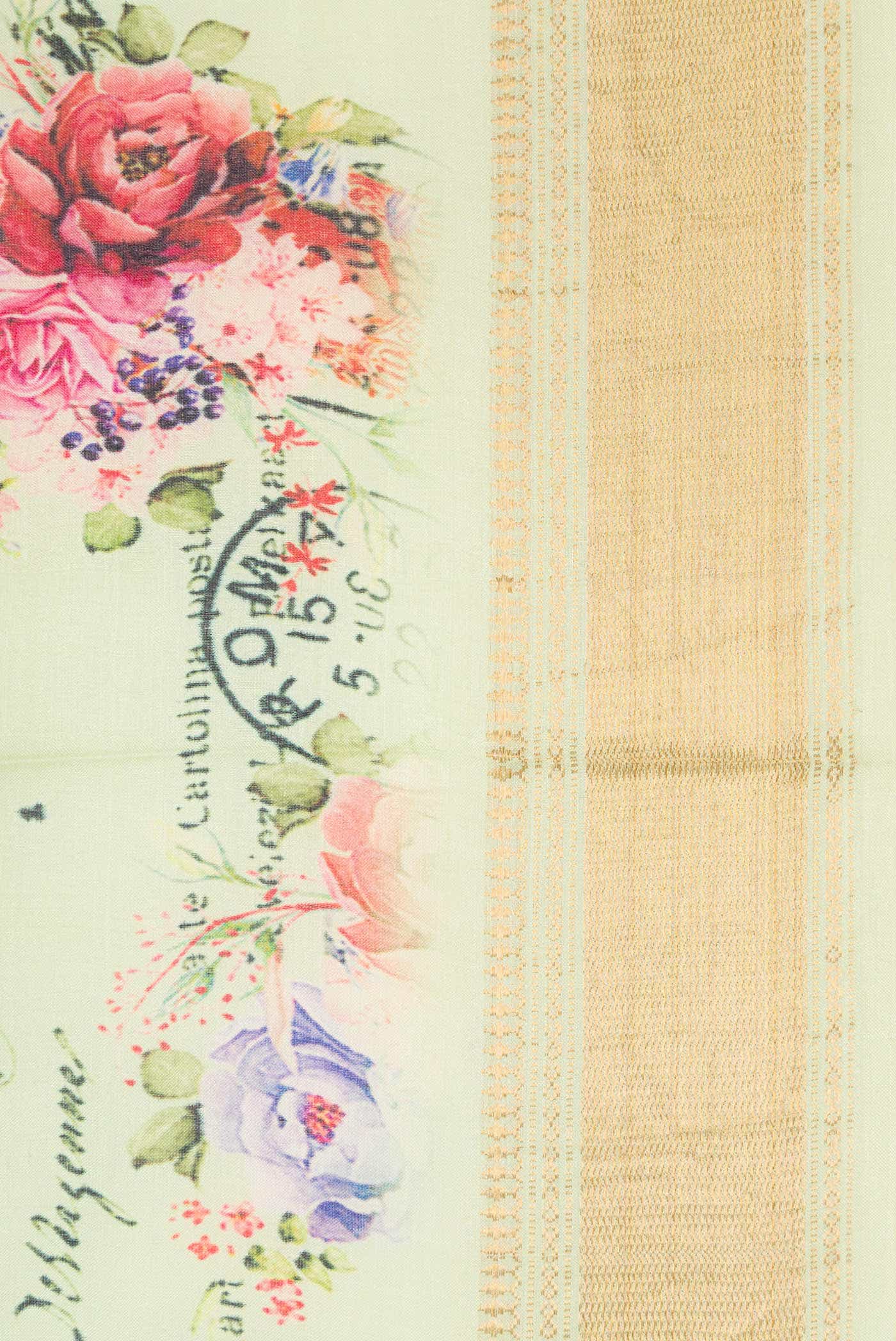 Light Green Tussar Silk Saree