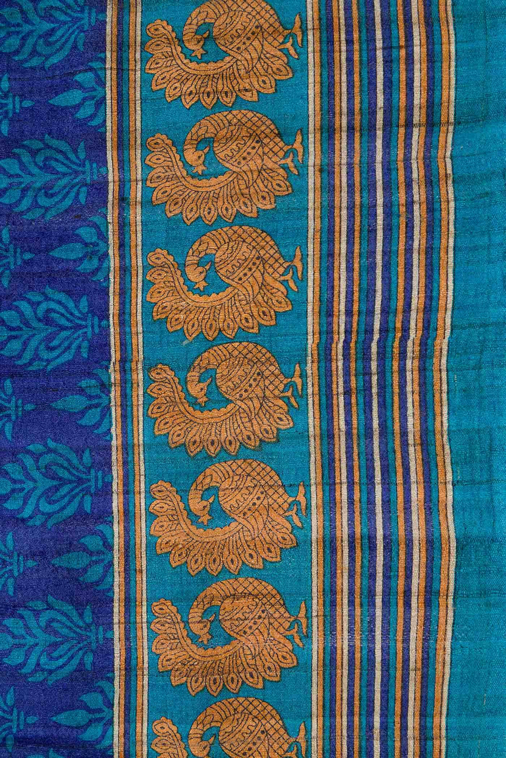 Blue Jute Silk Saree