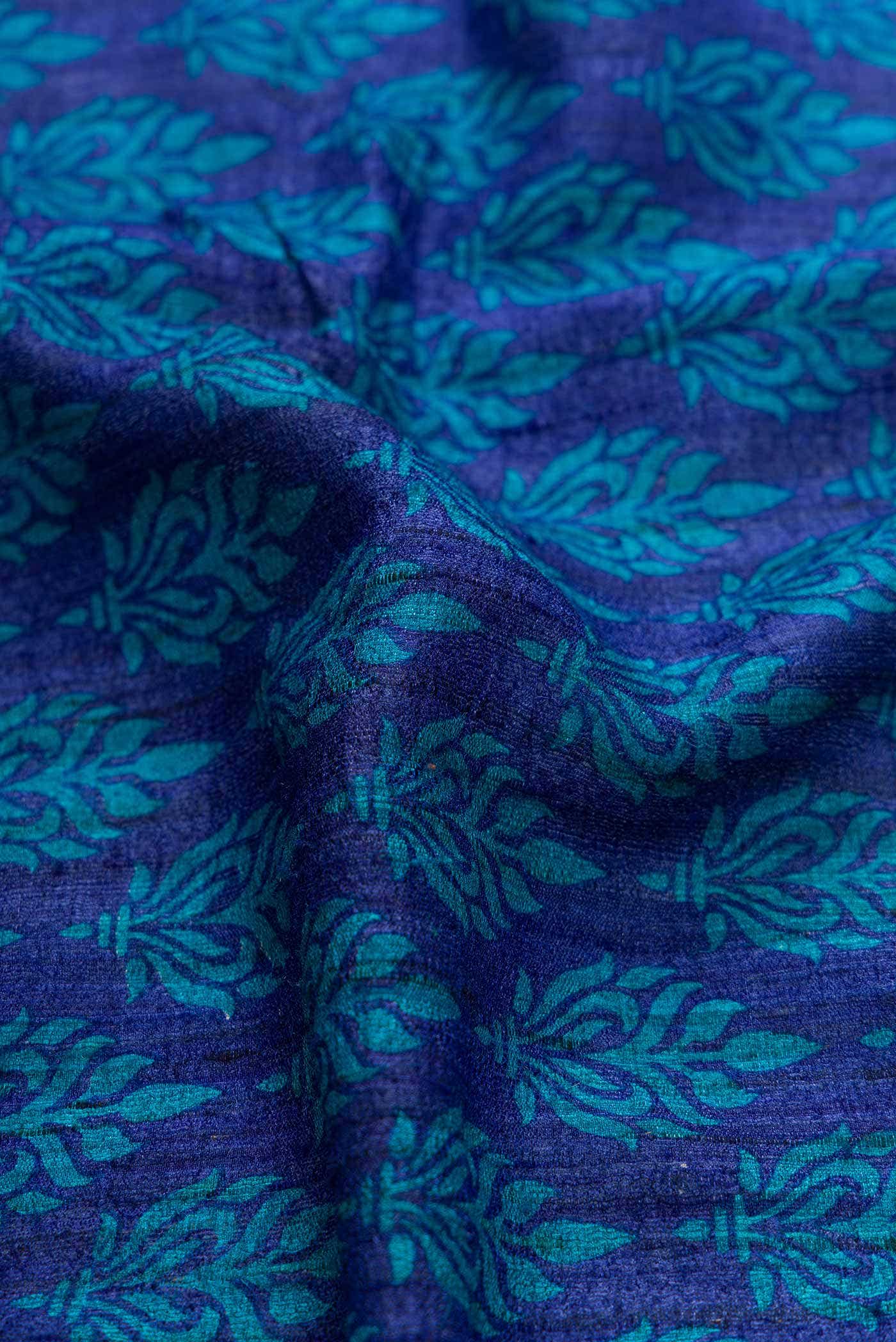 Blue Jute Silk Saree