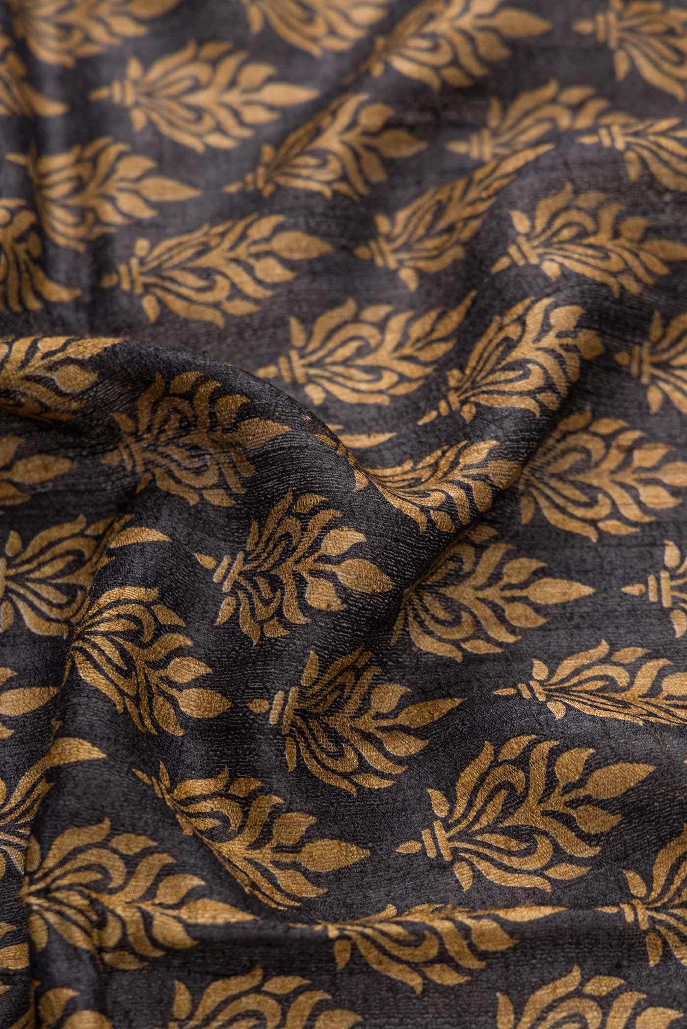 Black Jute Silk Saree