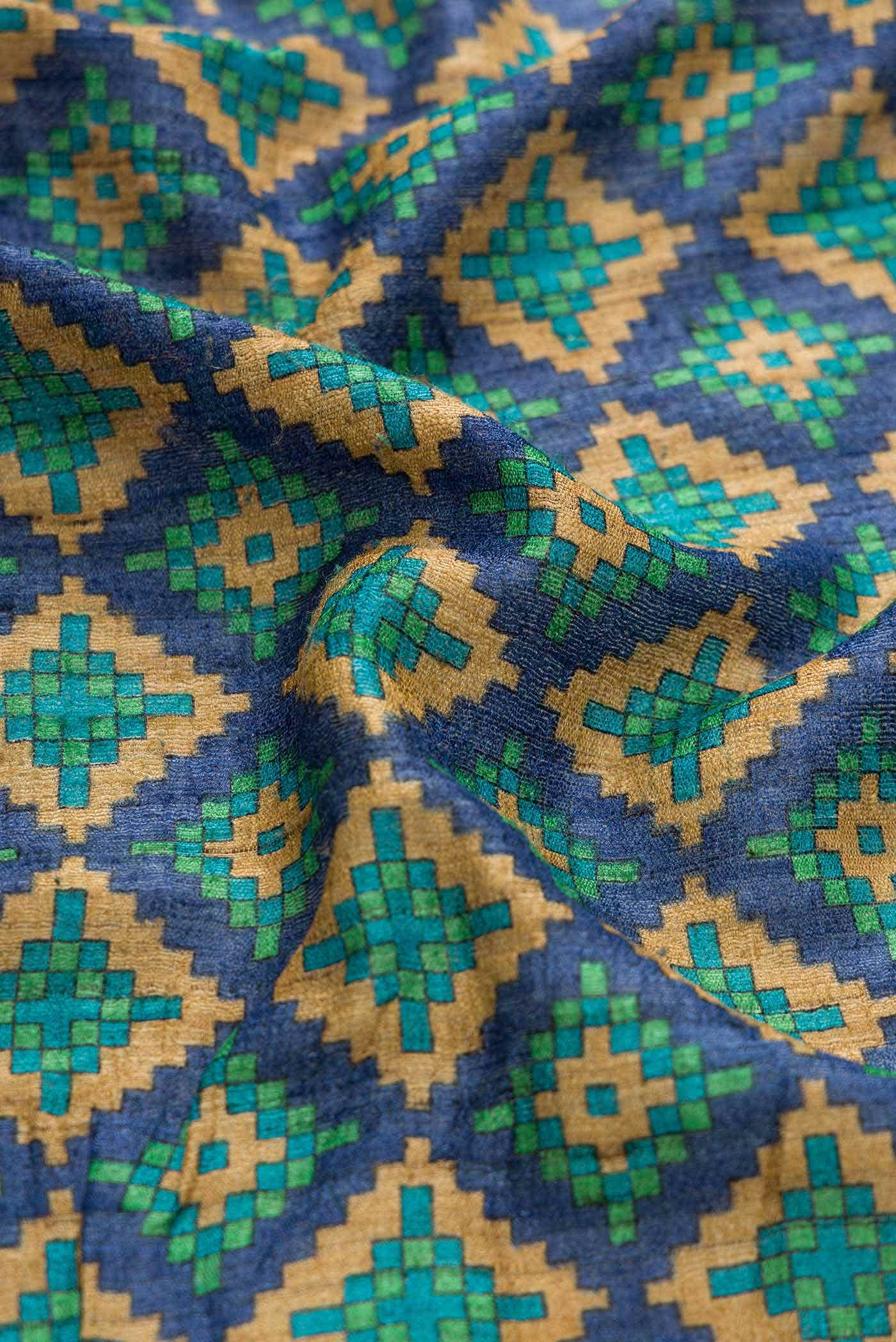 Royal Blue Jute Silk Saree