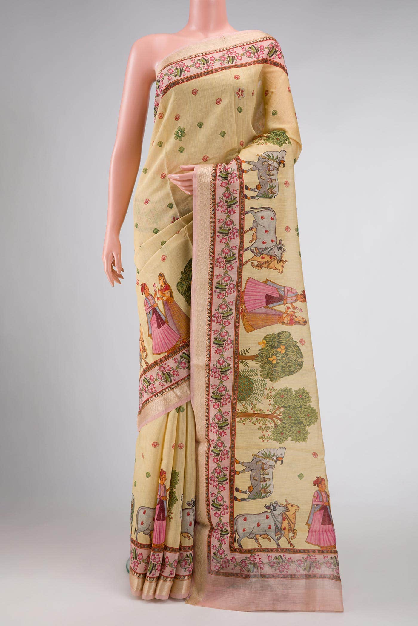 Sandal Chanderi Silk Saree